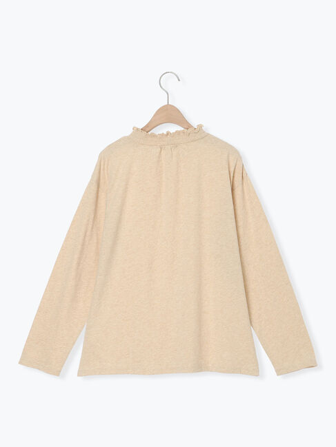 Samansa Mos2「【吸湿発熱】襟スモッキングカットソー」|Tシャツ・カットソー|