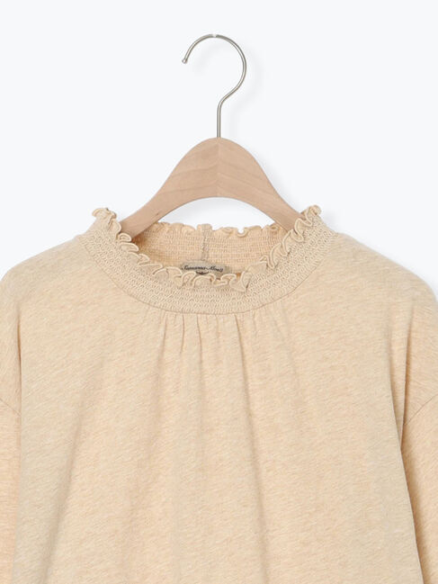 Samansa Mos2「【吸湿発熱】襟スモッキングカットソー」|Tシャツ・カットソー|