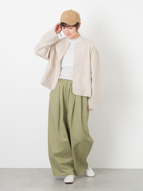 Samansa Mos2「【Cross&times;Linen】クルーネックジャケット」|その他|