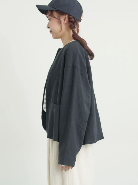 Samansa Mos2「【Cross&times;Linen】クルーネックジャケット」|その他|
