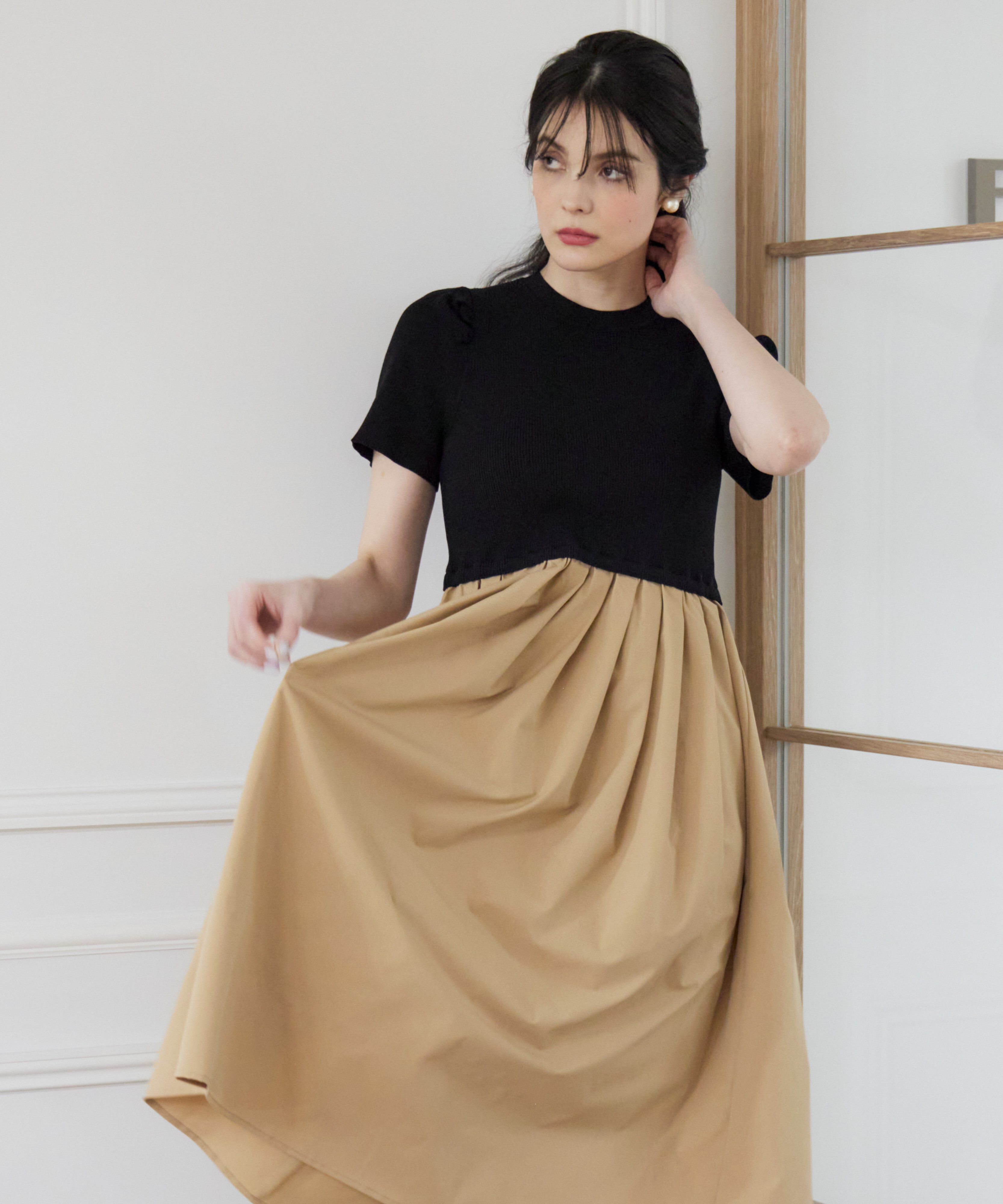 Maglie le cassetto「《WEB限定》リブドッキングワンピース」|その他|ベージュ2