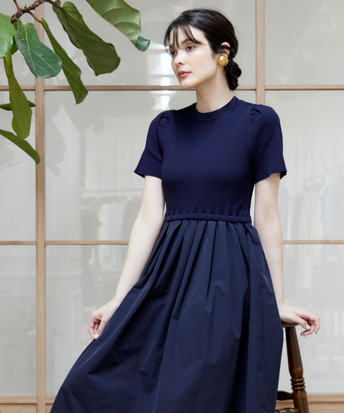 Maglie le cassetto「《WEB限定》リブドッキングワンピース」|その他|ダークネイビ 8
