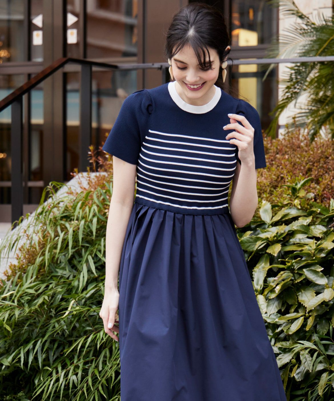 Maglie le cassetto「《WEB限定》リブドッキングワンピース」|その他|ボーダー7