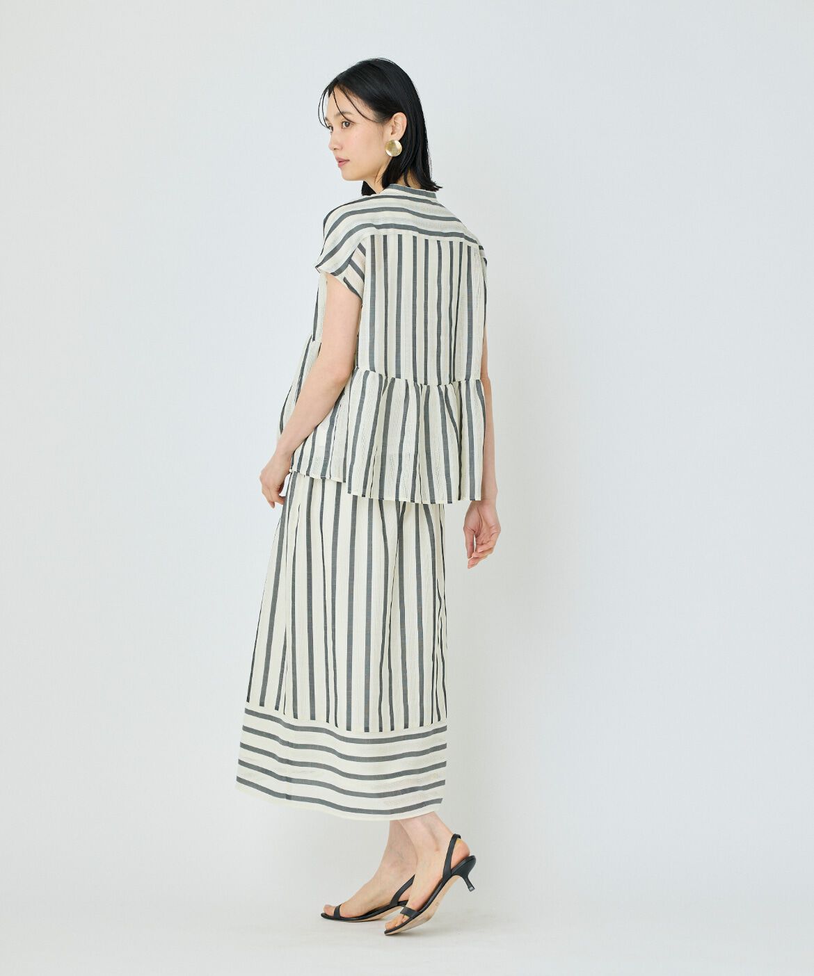 7-IDconcept.「カラミストライプブラウス」|シャツ・ブラウス|