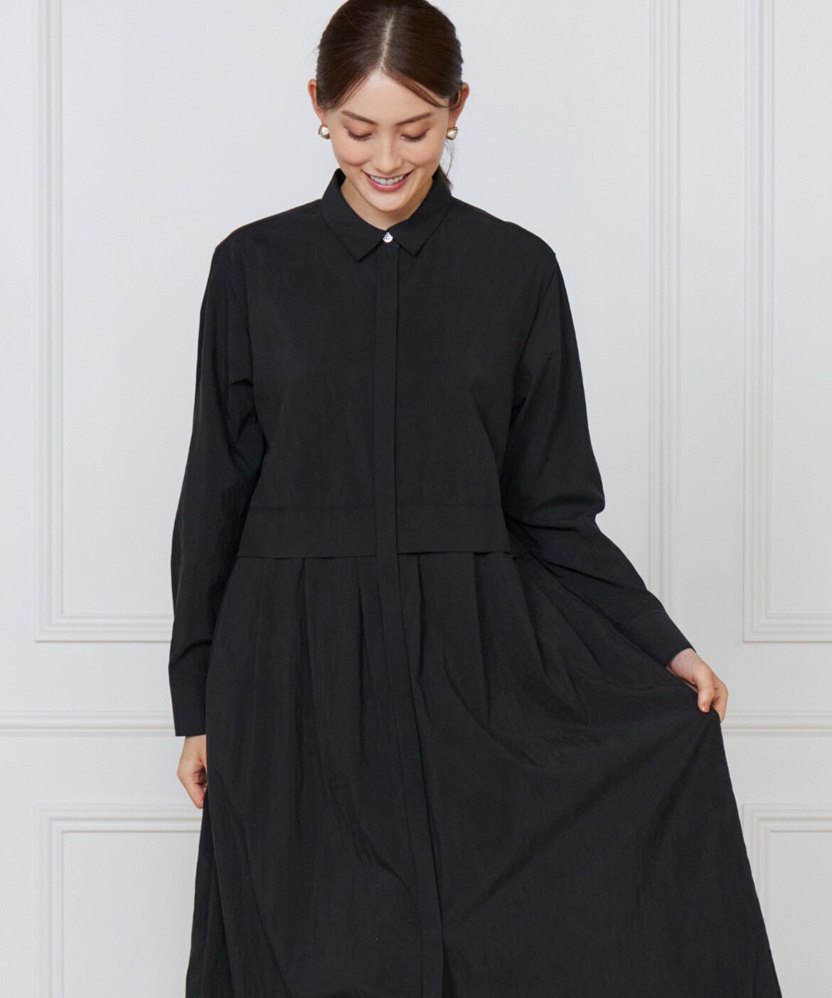 Le Souk「《大きいサイズ》ティアードワンピース」|その他|ブラック