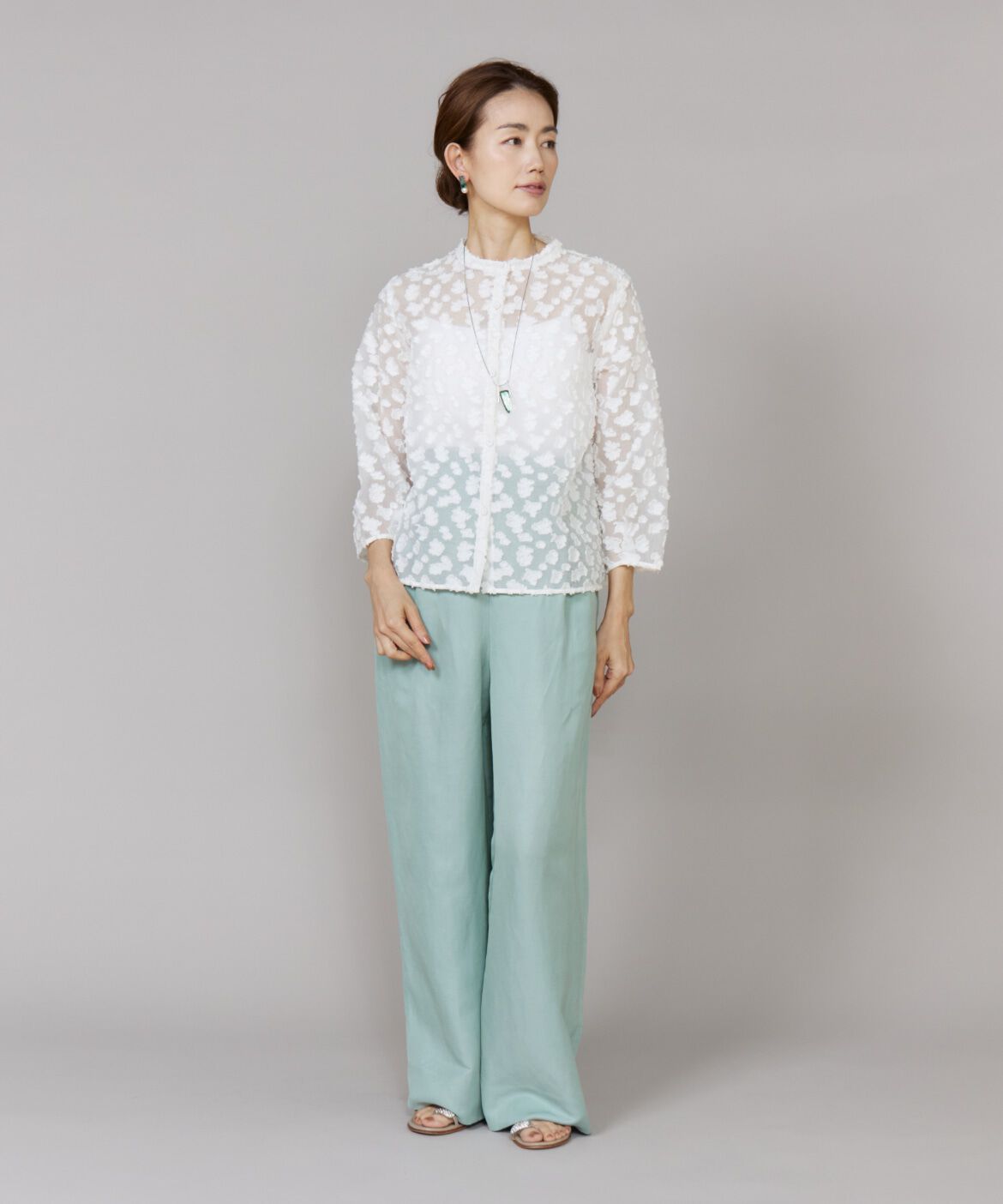 Le Souk「カットジャカードブラウス」|シャツ・ブラウス|