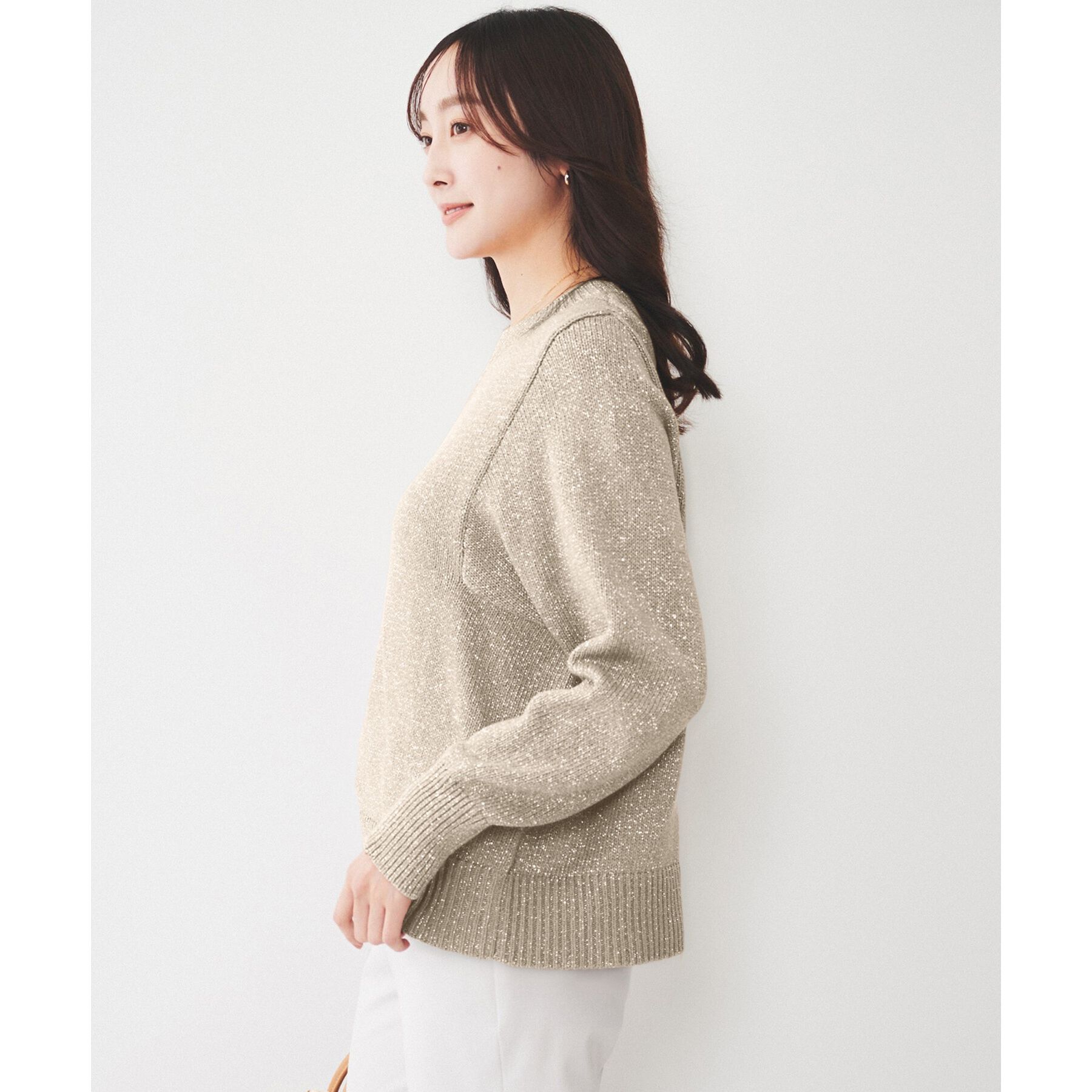 UNTITLED「【ゆったり/洗える】ラメ入りローゲージニット」|ニット・セーター|