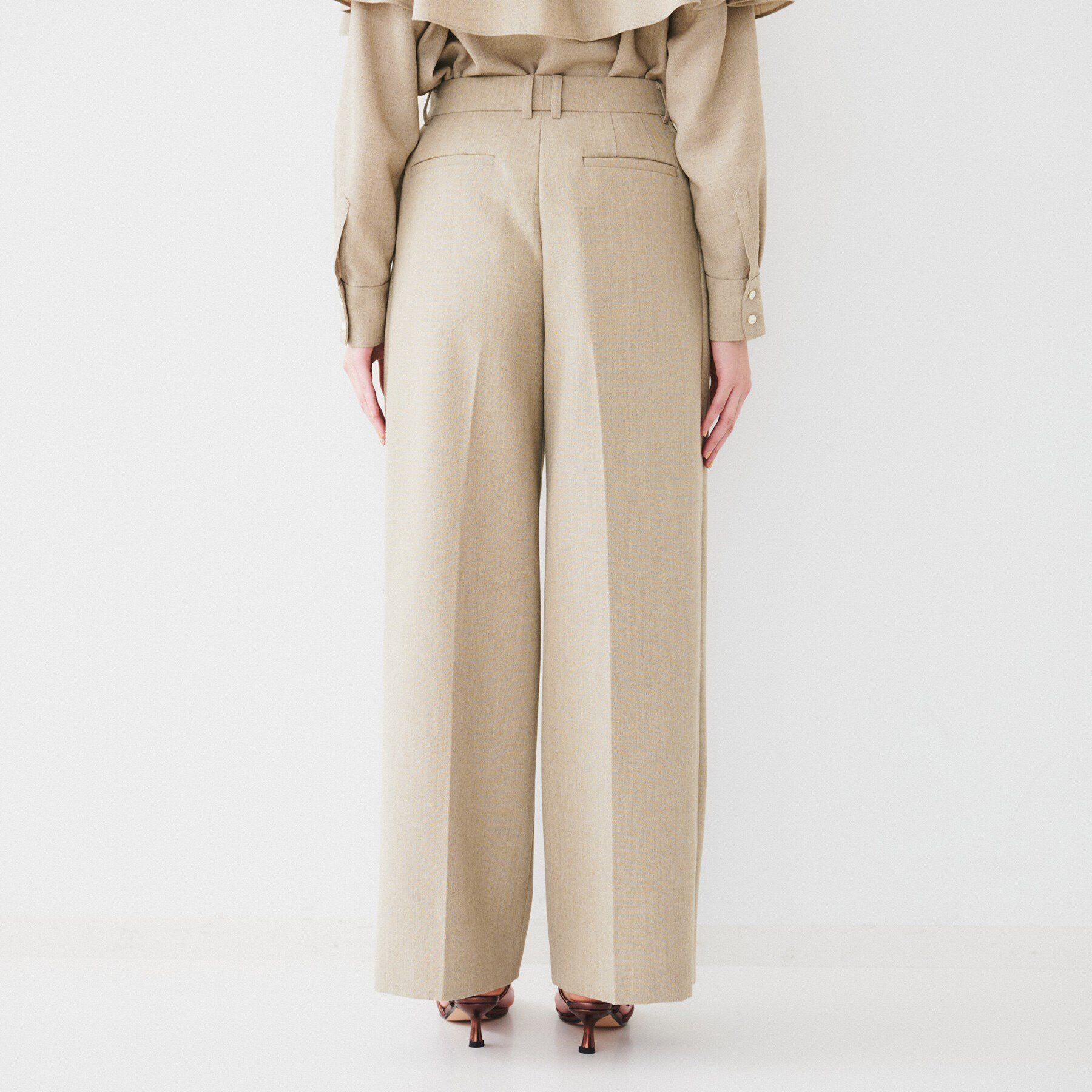 UNTITLED「【セットアップ可能】リネンライクキャンバス ワイドパンツ」|その他|