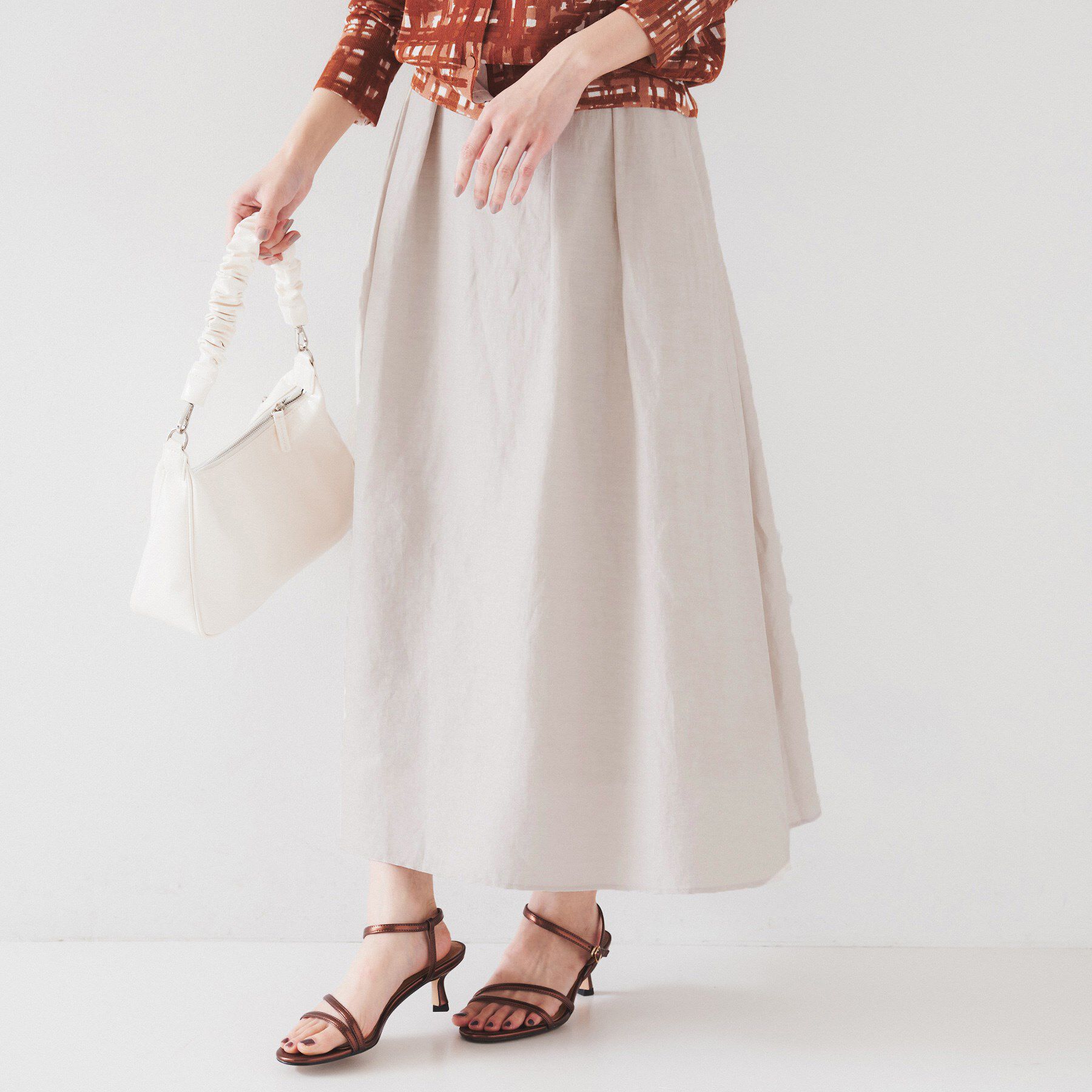 UNTITLED「【セットアップ可能/手洗い可】リネン混フレアスカート」|スカート|