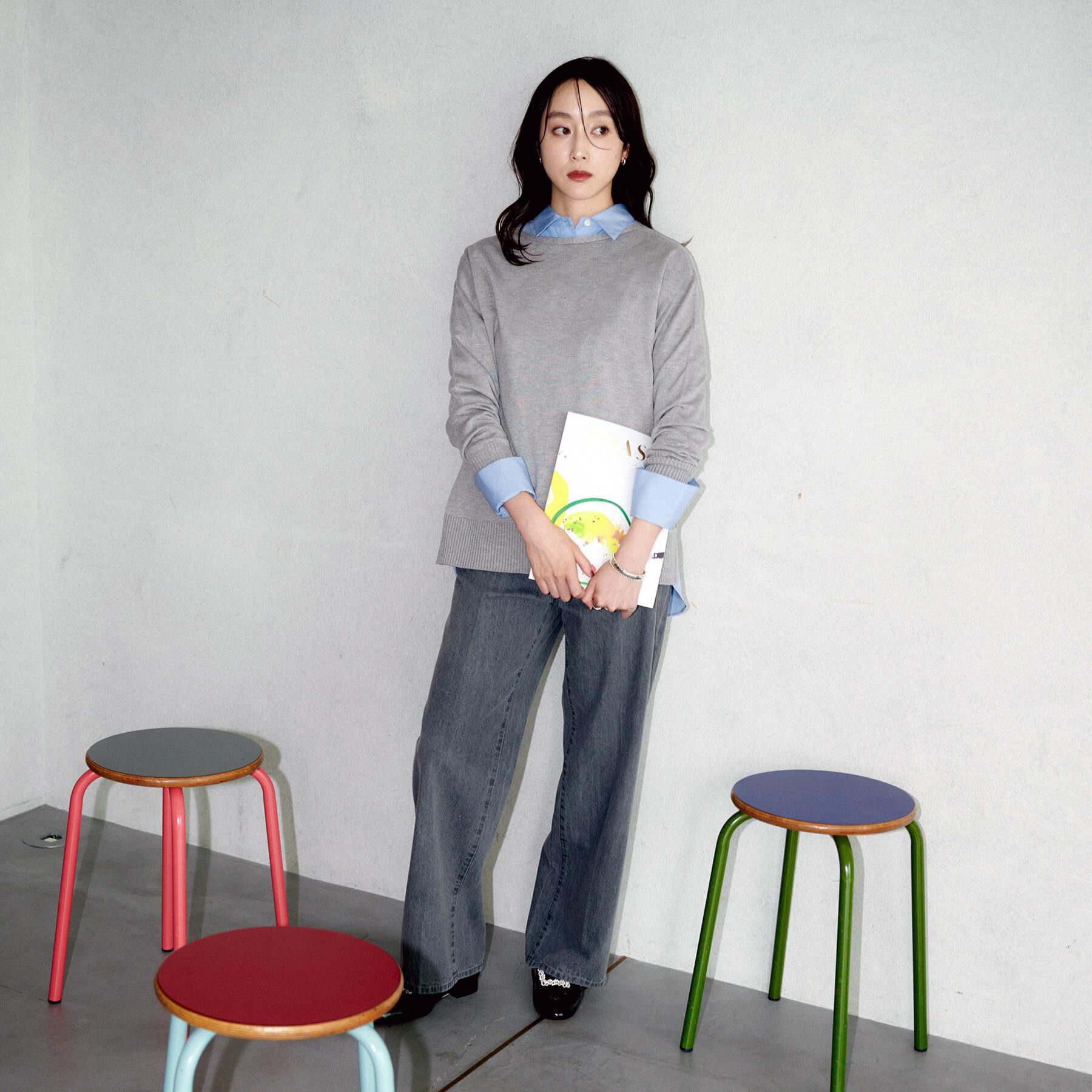 UNTITLED「【グレー/ブルー/ジーンズ】ソフトワイドデニムパンツ」|デニム|