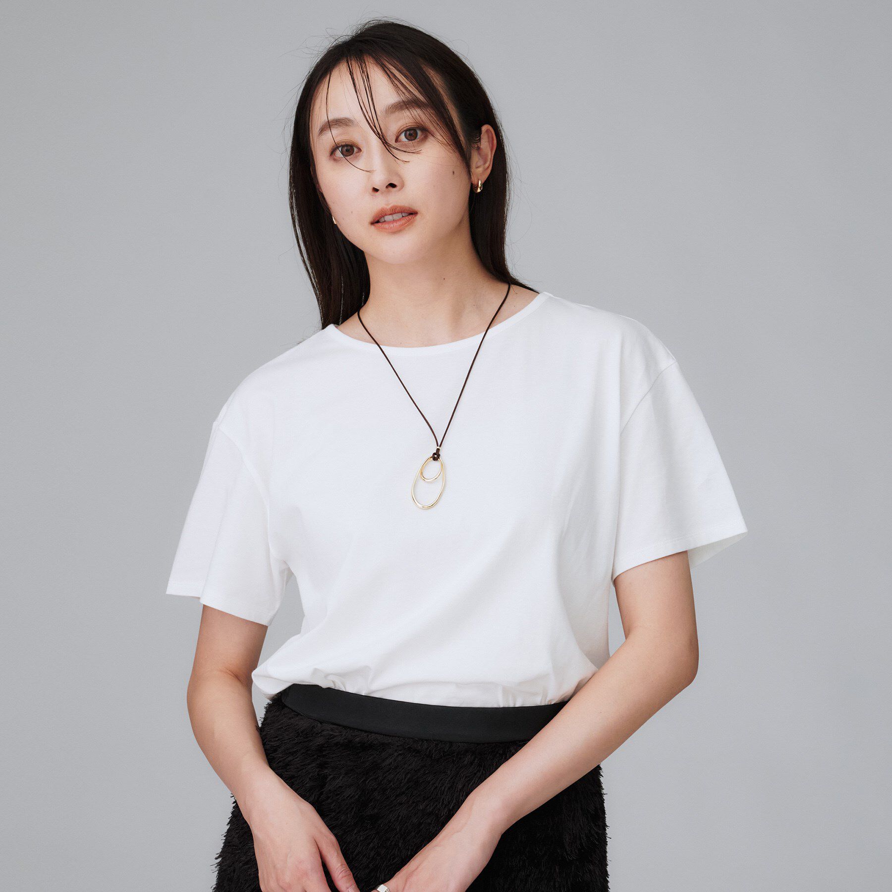 UNTITLED「【接触冷感／コットン100／洗える／Tシャツ】半袖天竺プルオーバー」|Tシャツ・カットソー|