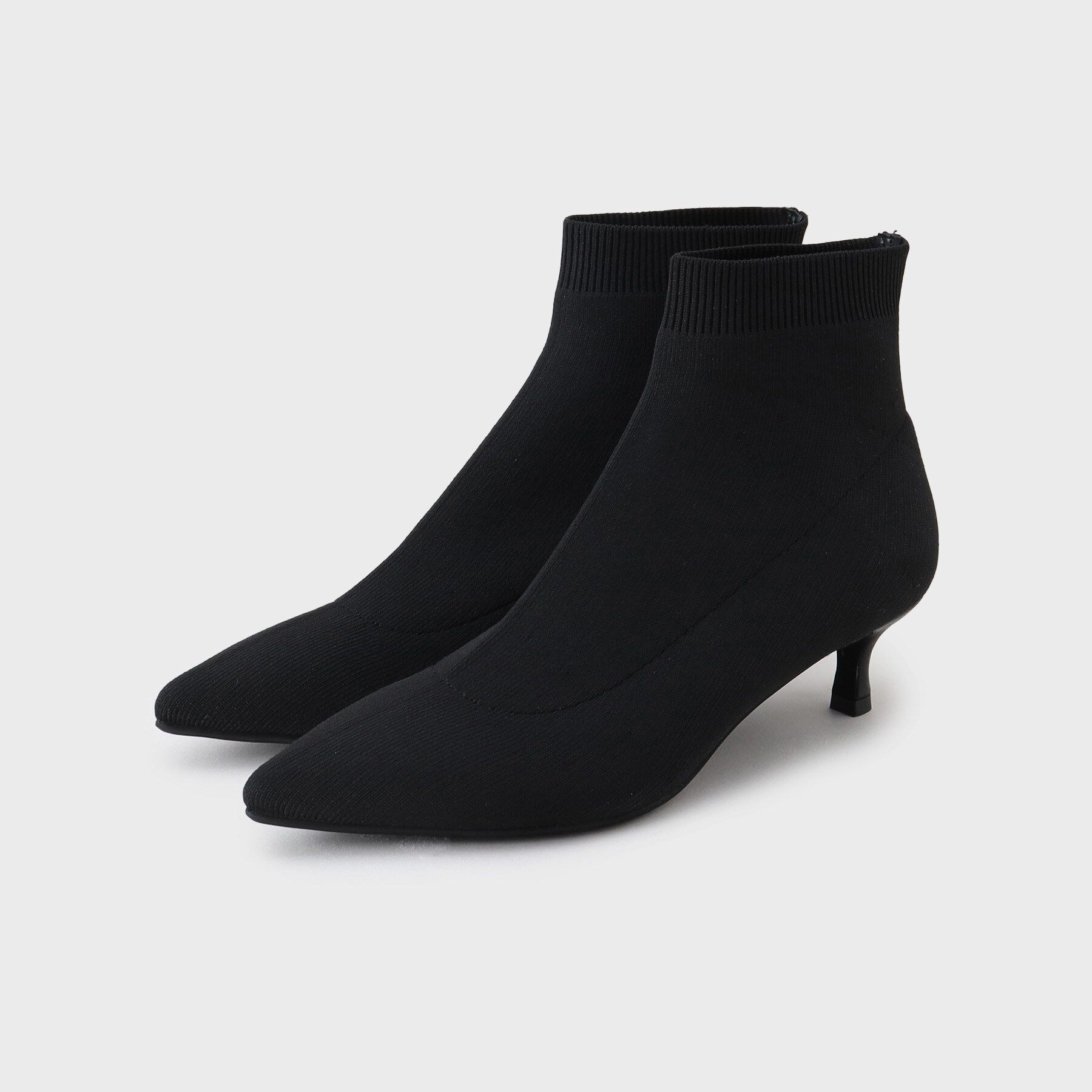 UNTITLED「【ストレッチ】ニットブーツ」|ショートブーツ|ブラック(019)