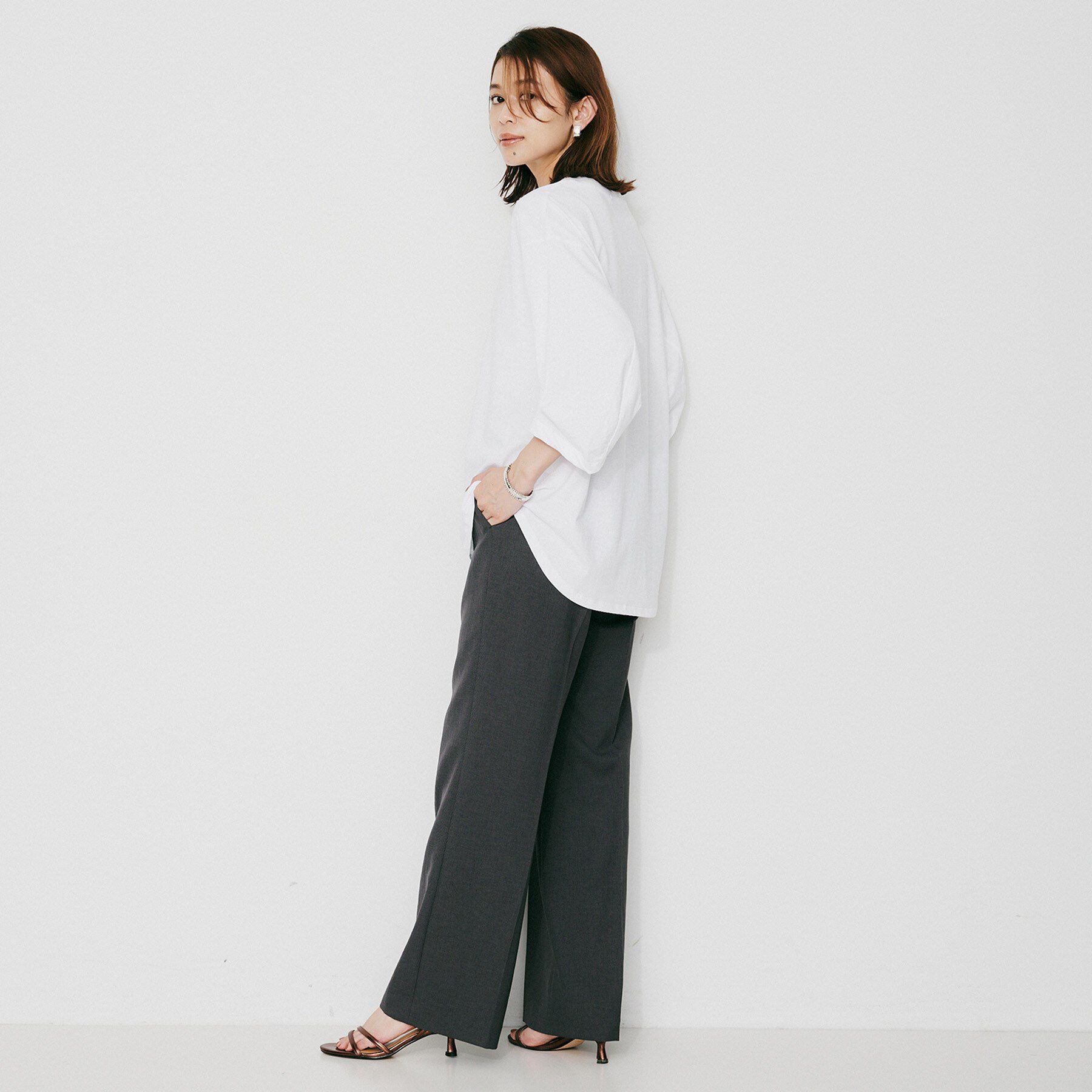 UNTITLED「【Munich】タックスリーブTシャツ」|Tシャツ・カットソー|