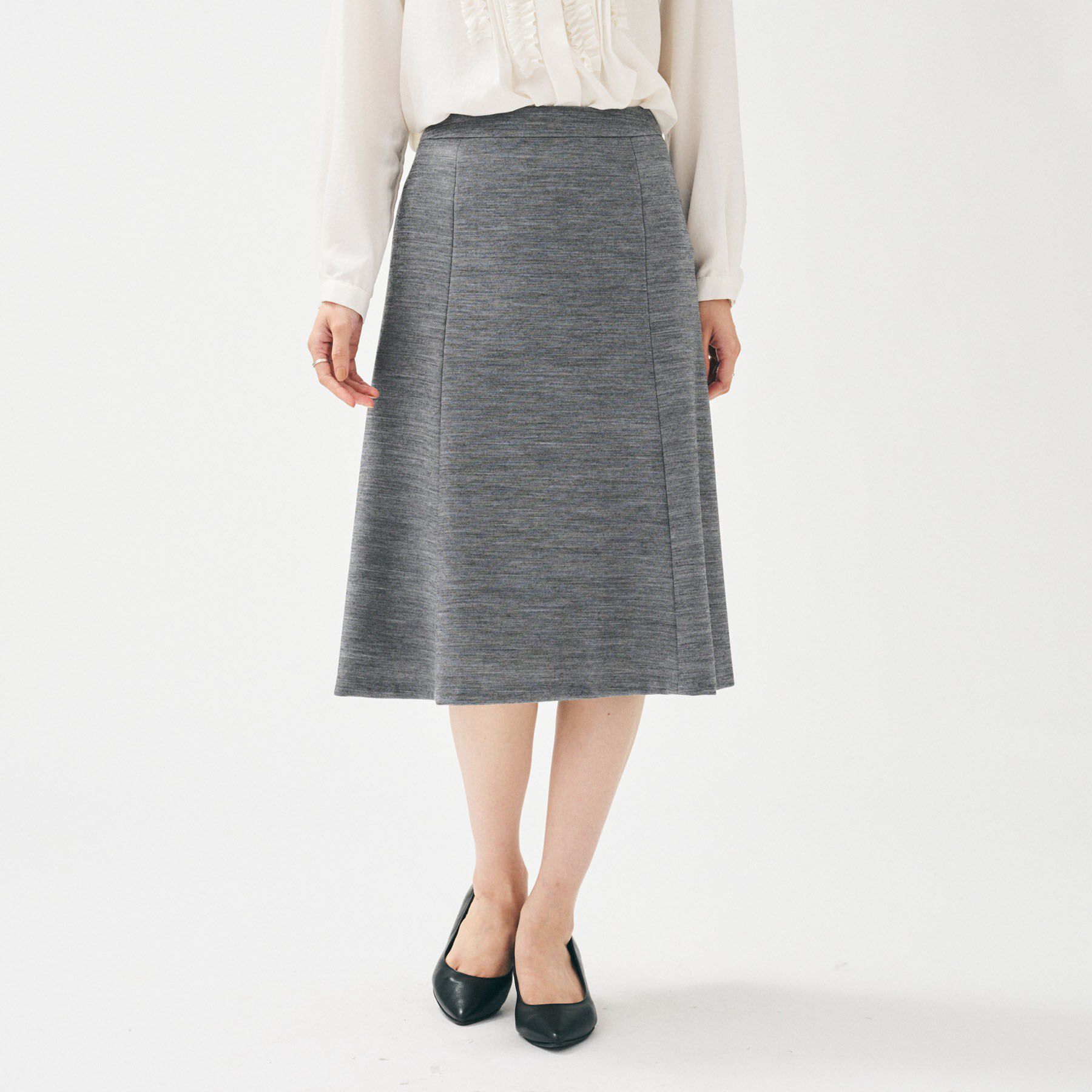 UNTITLED「【洗えるスーツ/ストレッチ】ウール混ジャージ マーメイドスカート」|スカート|チャコールグレー(0