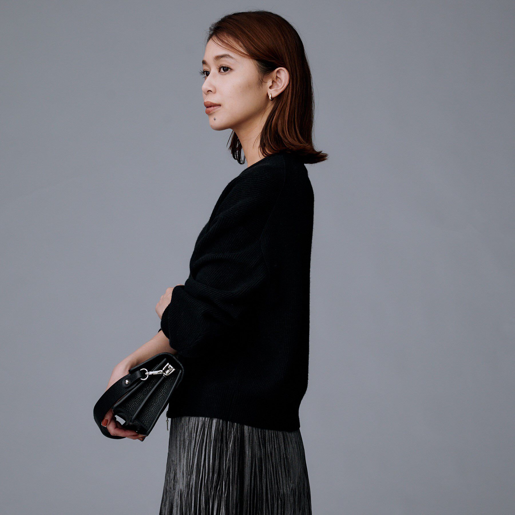 UNTITLED「【ゆったりサイズ／着丈短め】ジップニットカーディガン」|カーディガン|