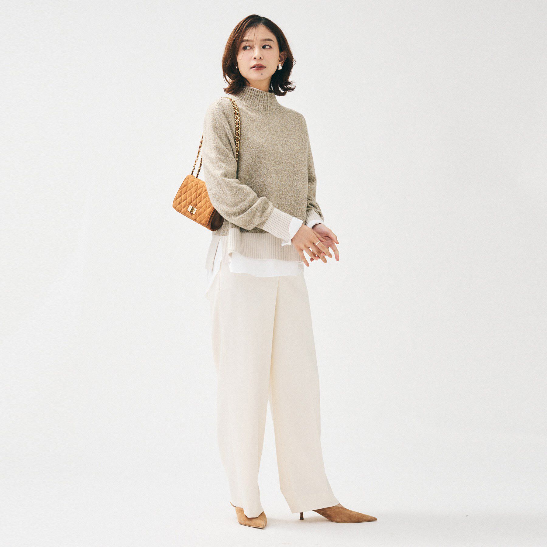 UNTITLED「【8色展開/洗える】ウールカシミヤ ハイネックニット」|ニット・セーター|