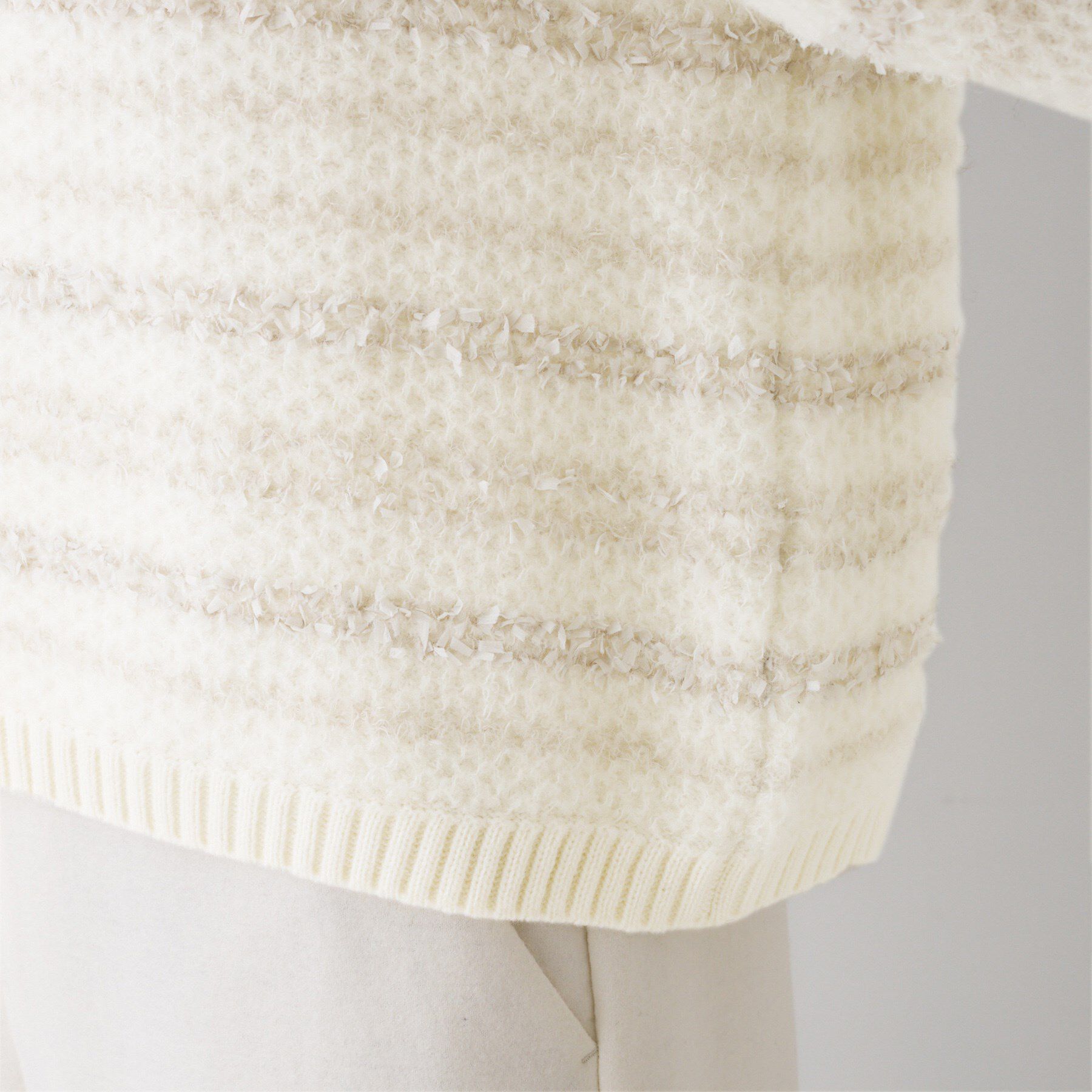 UNTITLED「【ツイード調/コンパクト丈】ブークレーボートネックニット」|ニット・セーター|