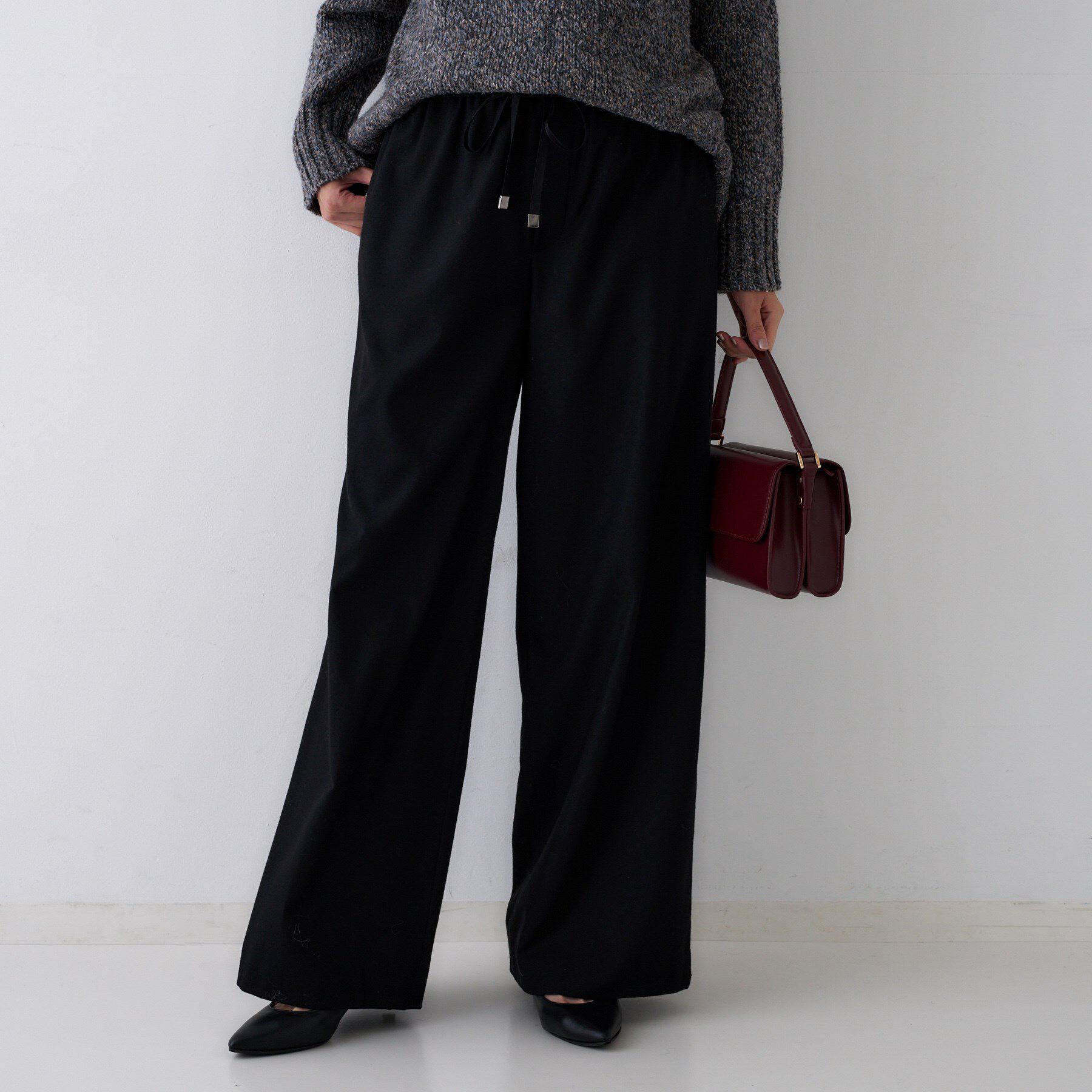 UNTITLED「【きれいめリラクシー/ウエストゴム】ウールサキソニー ワイドパンツ」|その他|