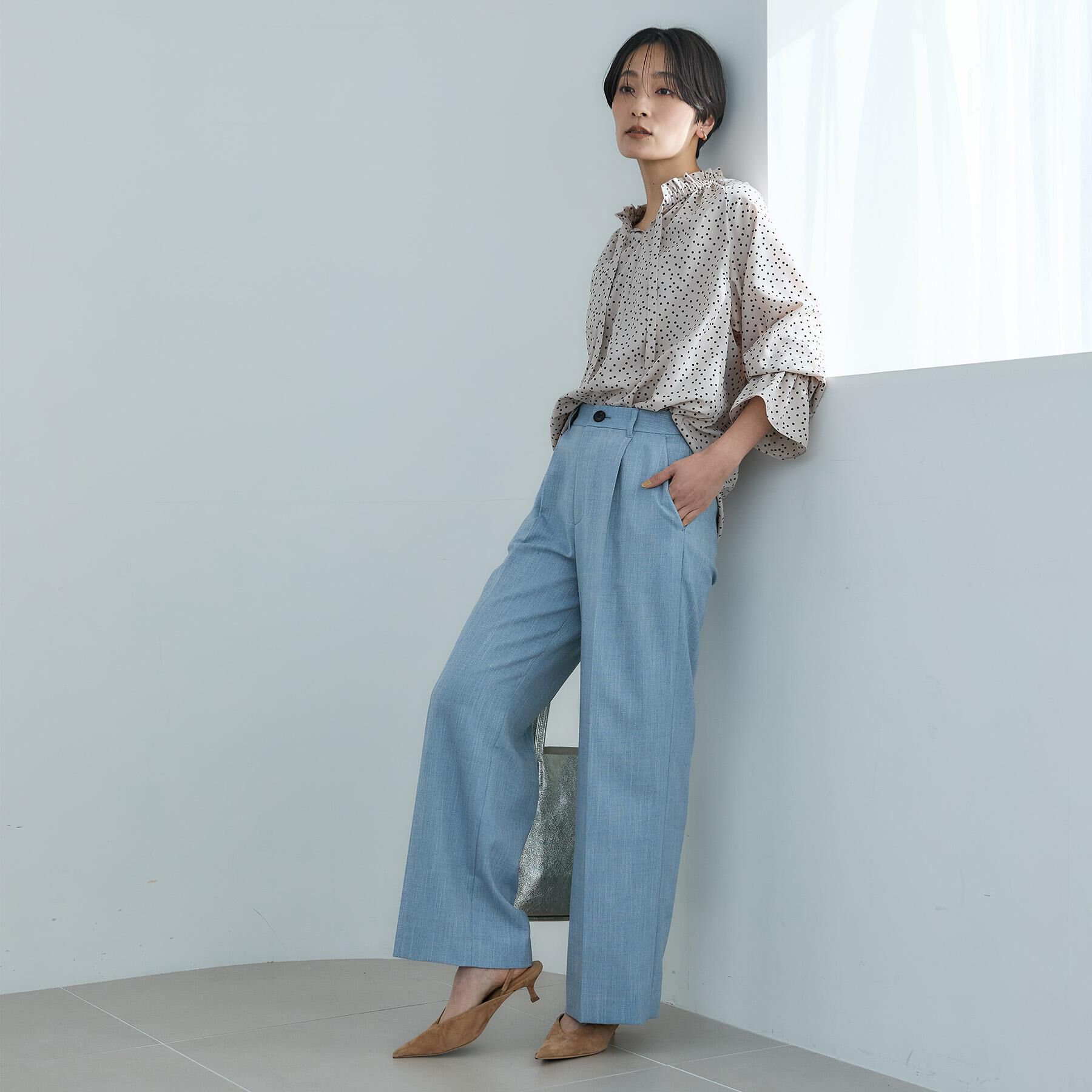 UNTITLED「シャンブレーワイドパンツ」|その他|