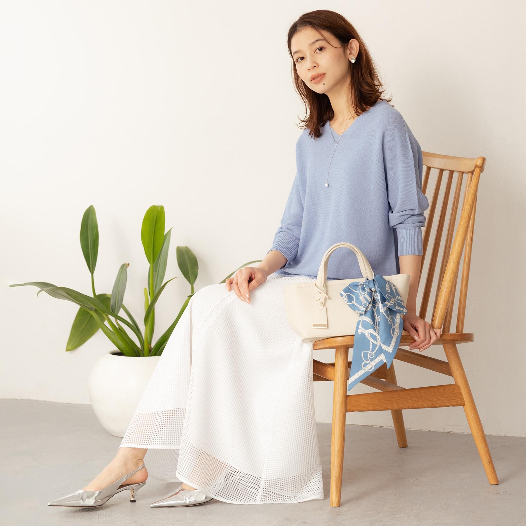 UNTITLED「ドライタッチVネックニット」|ニット・セーター|