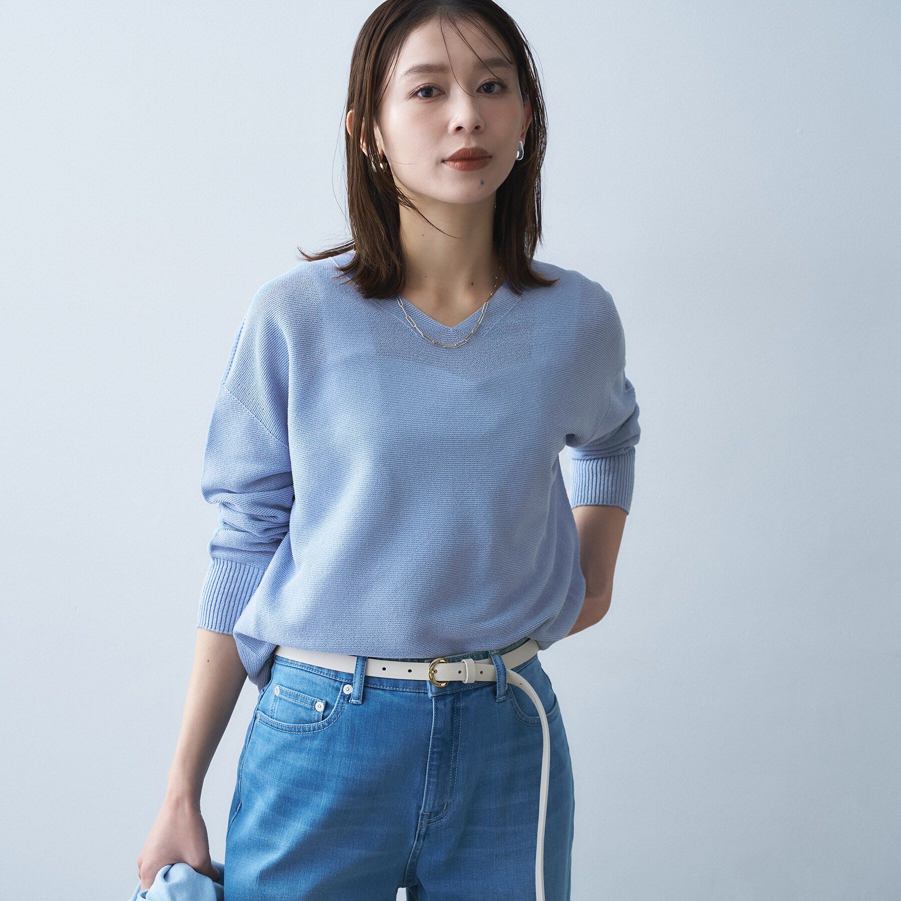 UNTITLED「ドライタッチVネックニット」|ニット・セーター|