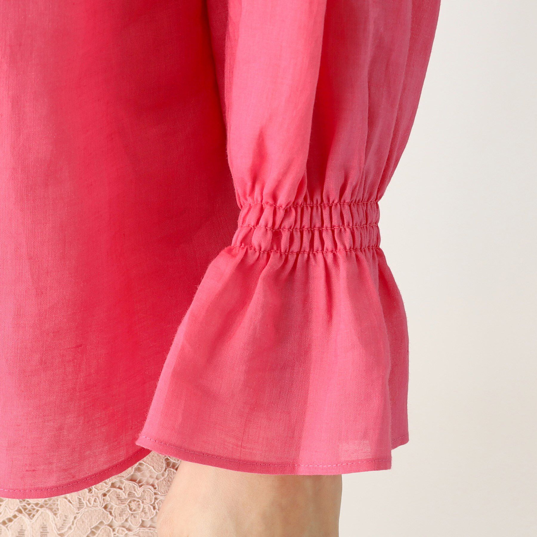 COUP DE CHANCE「【ラミー100％／洗える】ギャザーブラウス」|シャツ・ブラウス|