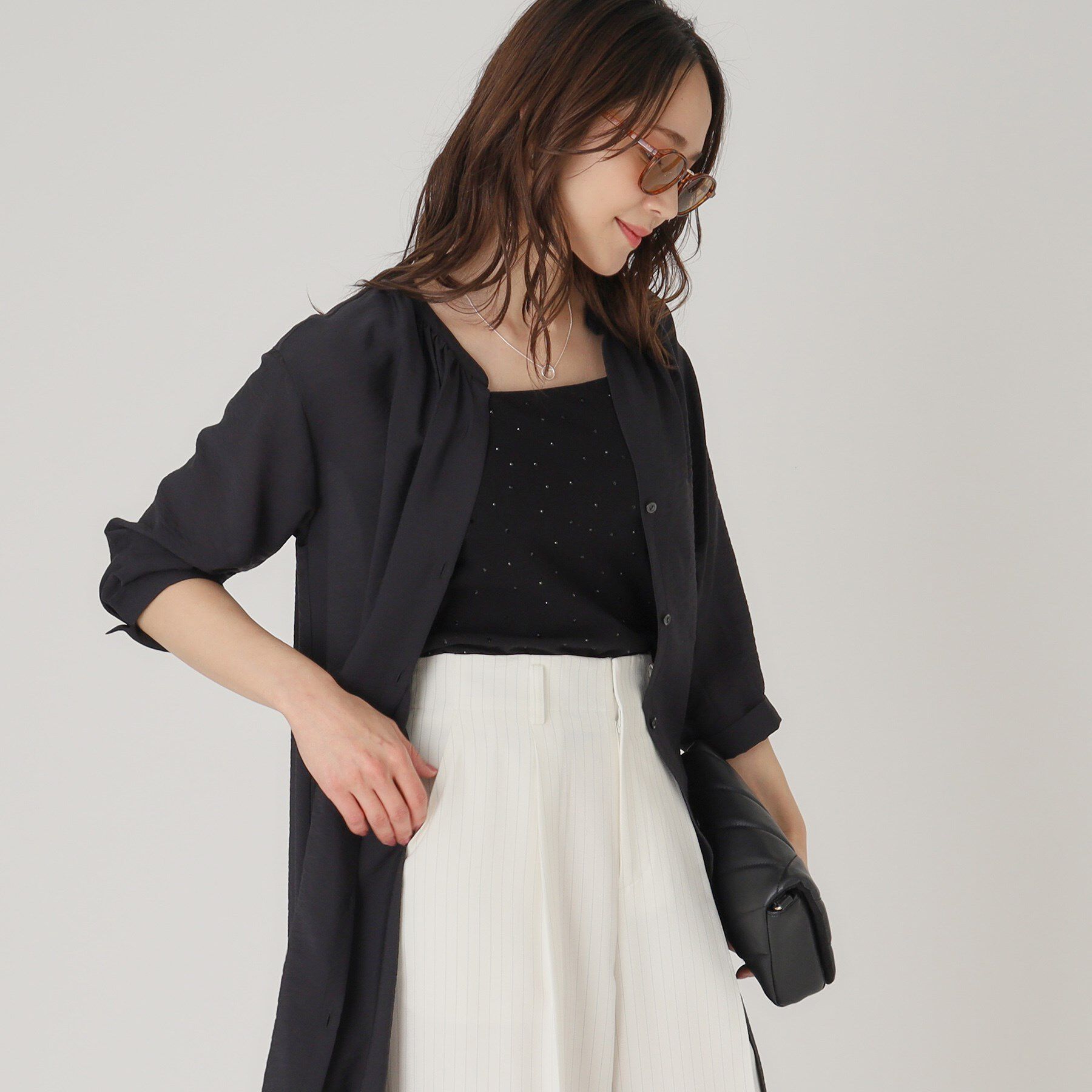 COUP DE CHANCE「【洗える】ロングブラウス」|シャツ・ブラウス|ブラック(019)