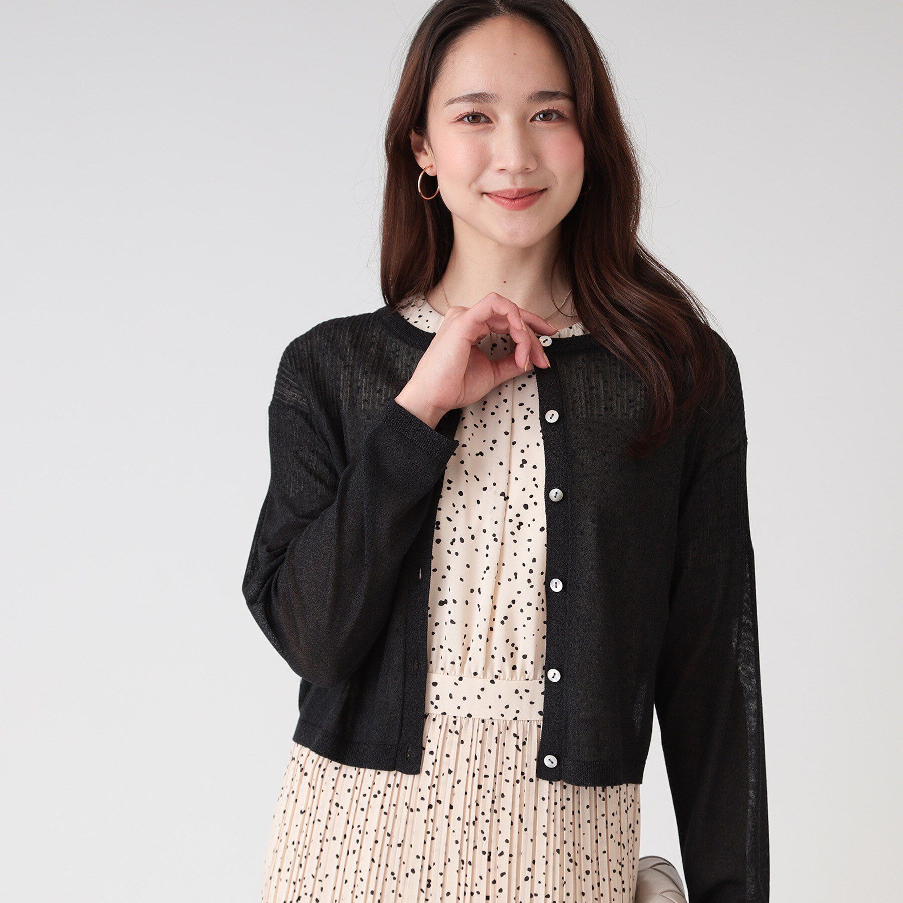 COUP DE CHANCE「【洗える／シアー感】ラメ混ニットカーディガン」|カーディガン|