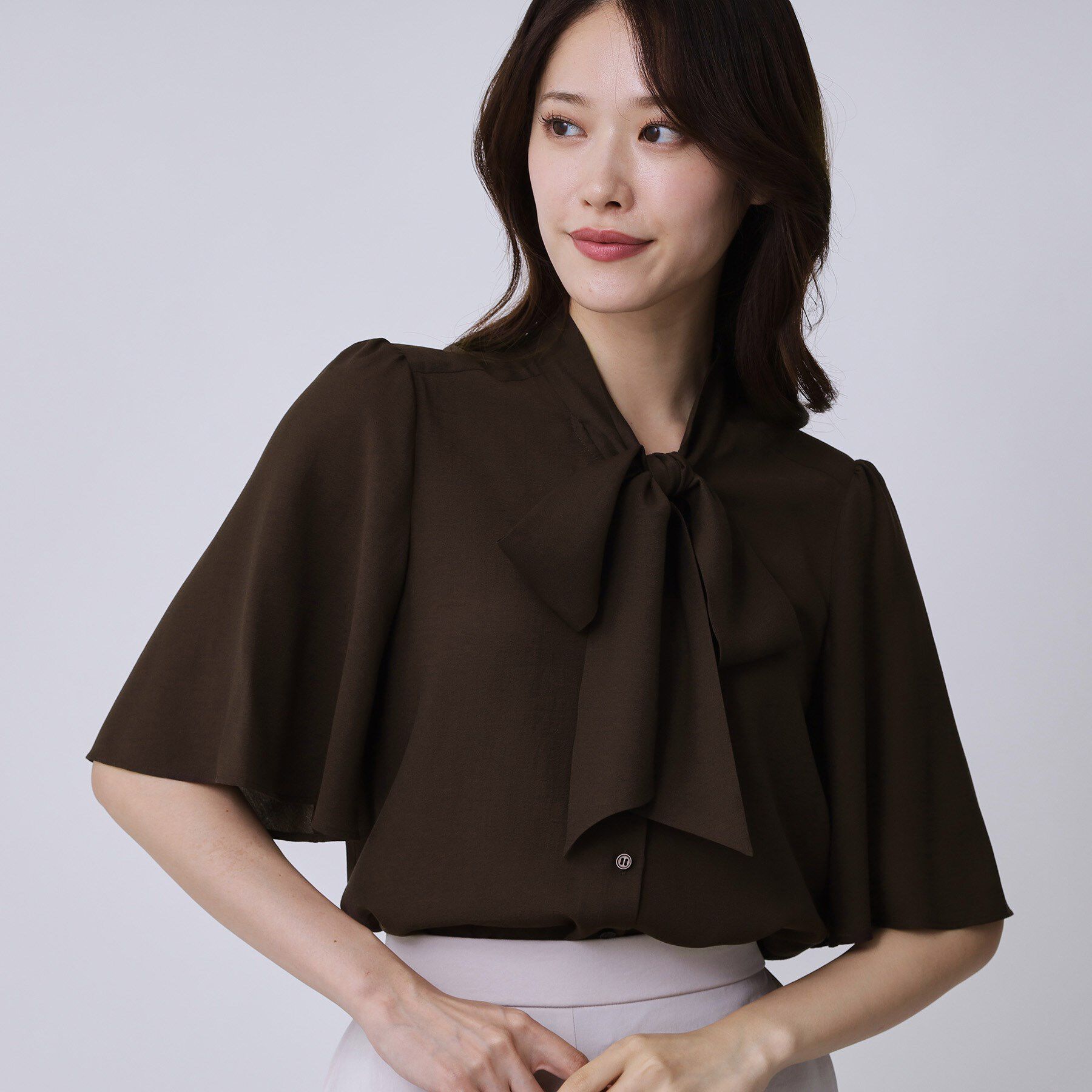 COUP DE CHANCE「【手洗い可／日本製】ボウタイブラウス」|シャツ・ブラウス|ブラウン(043)
