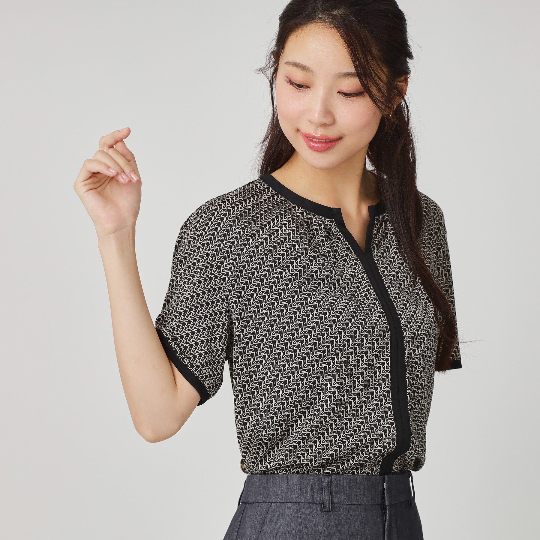 COUP DE CHANCE「【手洗い可／日本製】柄トップス」|シャツ・ブラウス|