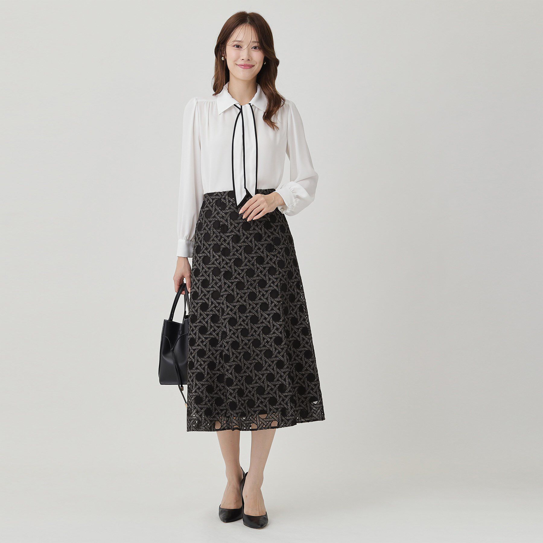 COUP DE CHANCE「【日本製】シアー刺繍のフレアースカート」|スカート|