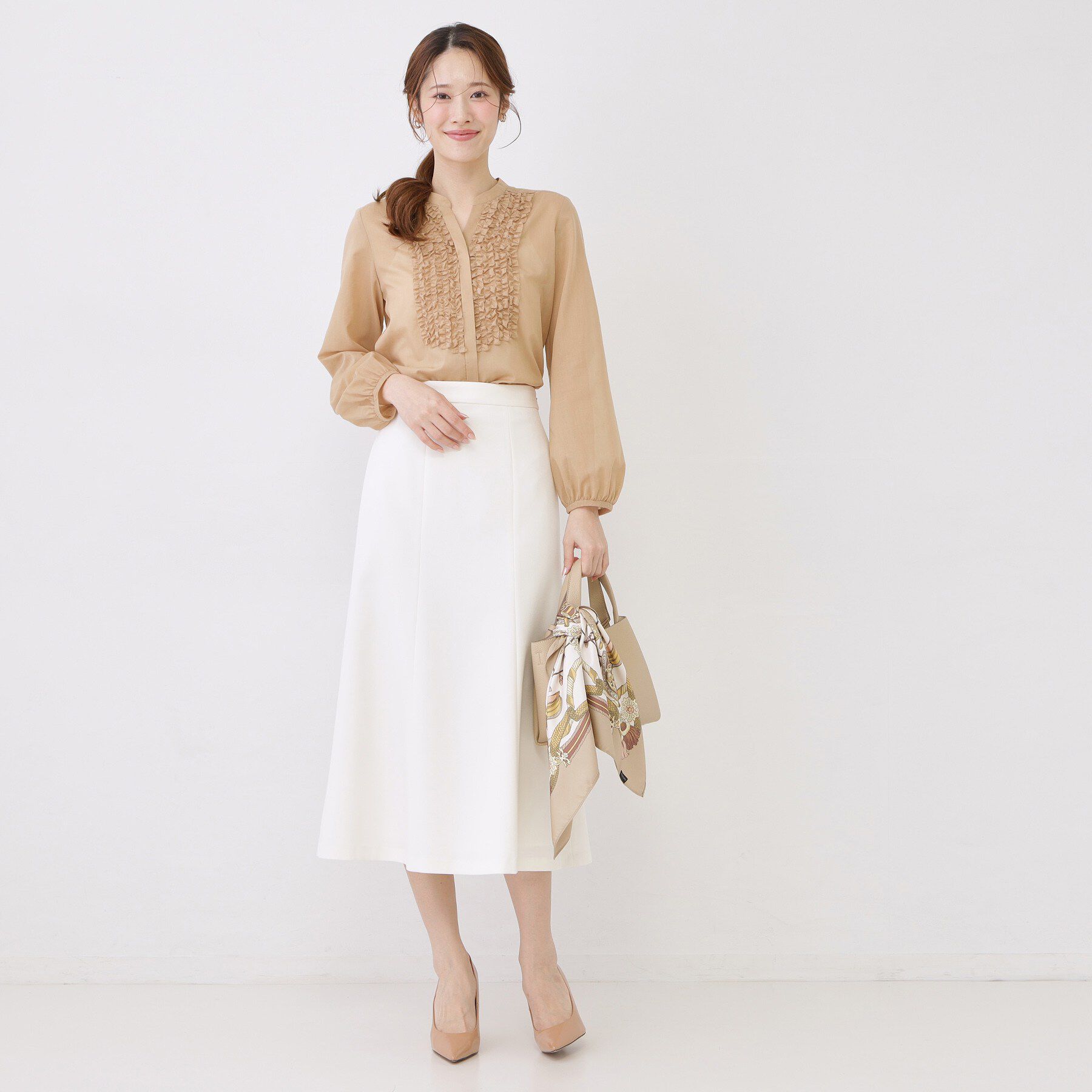 COUP DE CHANCE「【手洗い可/きれいめ】シアーローンフリルブラウス」|シャツ・ブラウス|