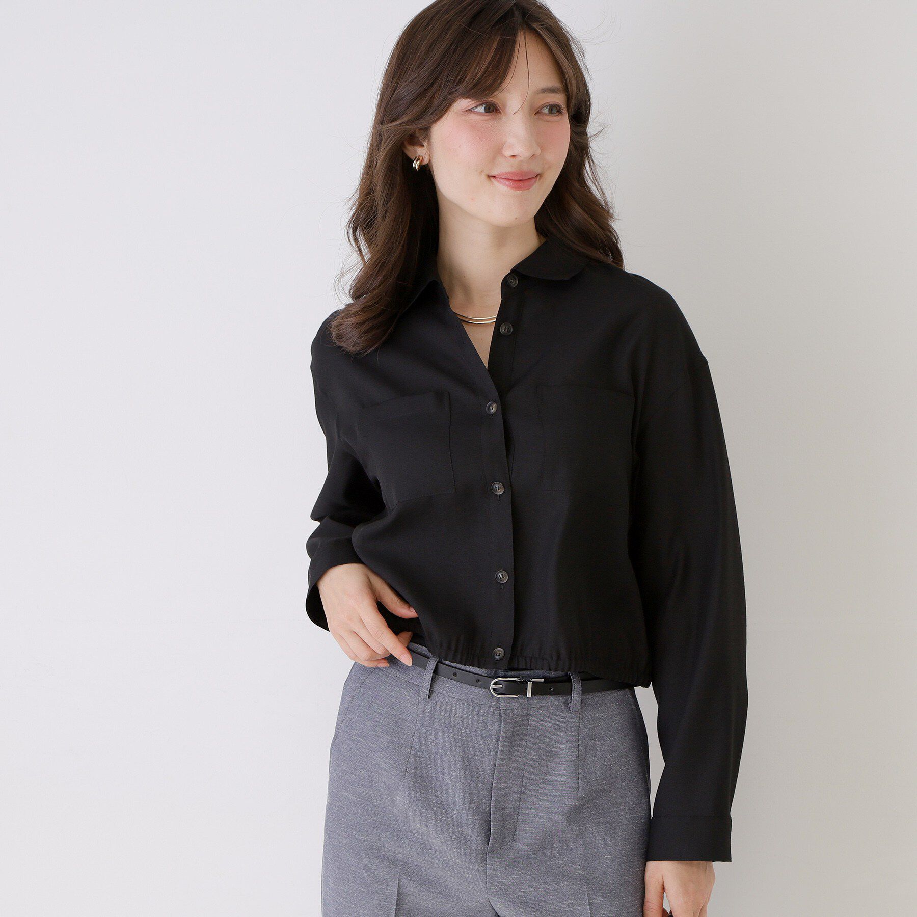 COUP DE CHANCE「【手洗い可/ショート丈】クロップドシャツ」|シャツ・ブラウス|