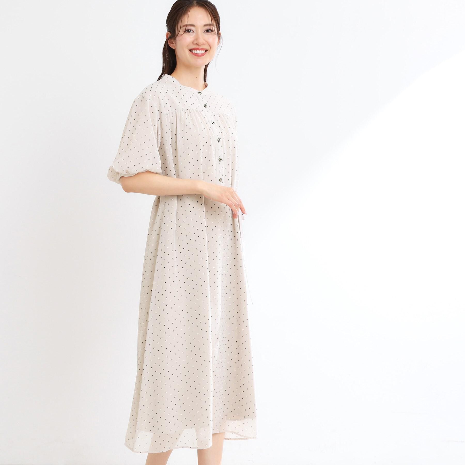 Reflect「【夏SALE／WEB先行カラーあり／リボン取り外し可／マシンウォッシュ可】コツキ柄プリントワンピース」|ワンピース|