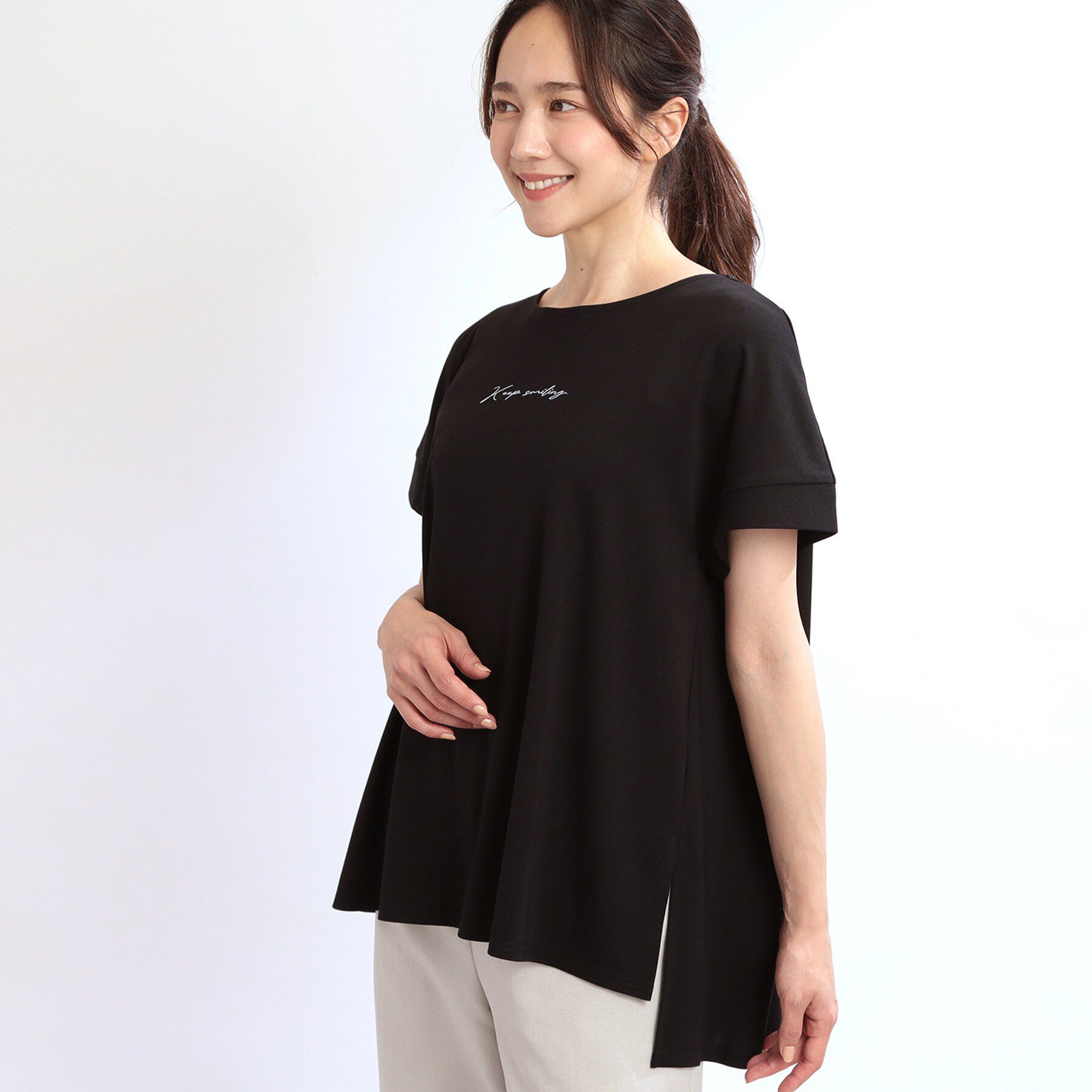 Reflect「【E‐QUALITY】チュニック丈ロゴTシャツ」|Tシャツ・カットソー|