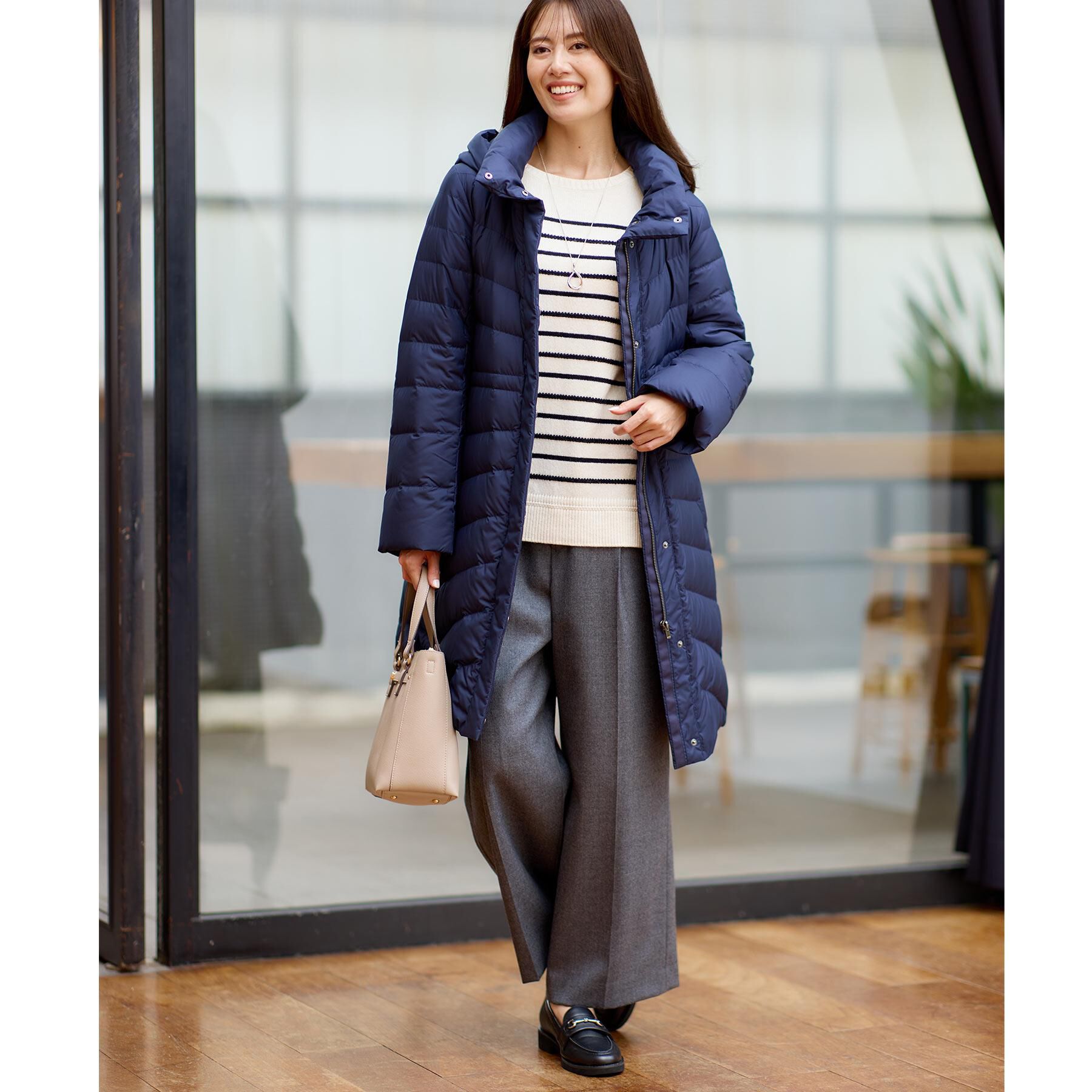 Reflect「【ゆったり着られる◎】ボートネックボーダーニット」|ニット・セーター|