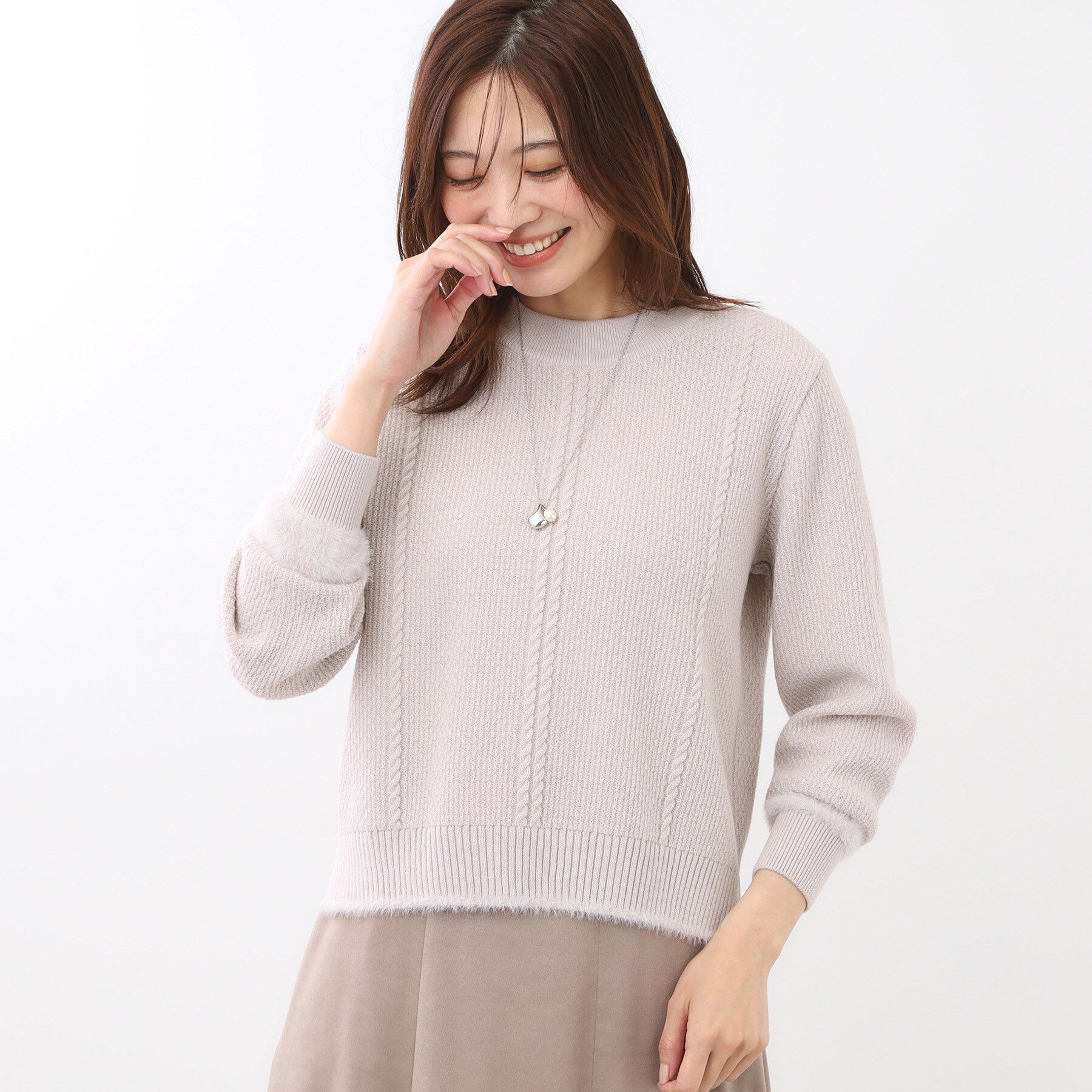 Reflect「【ほんのりラメ感◎】ケーブル柄ニット」|ニット・セーター|