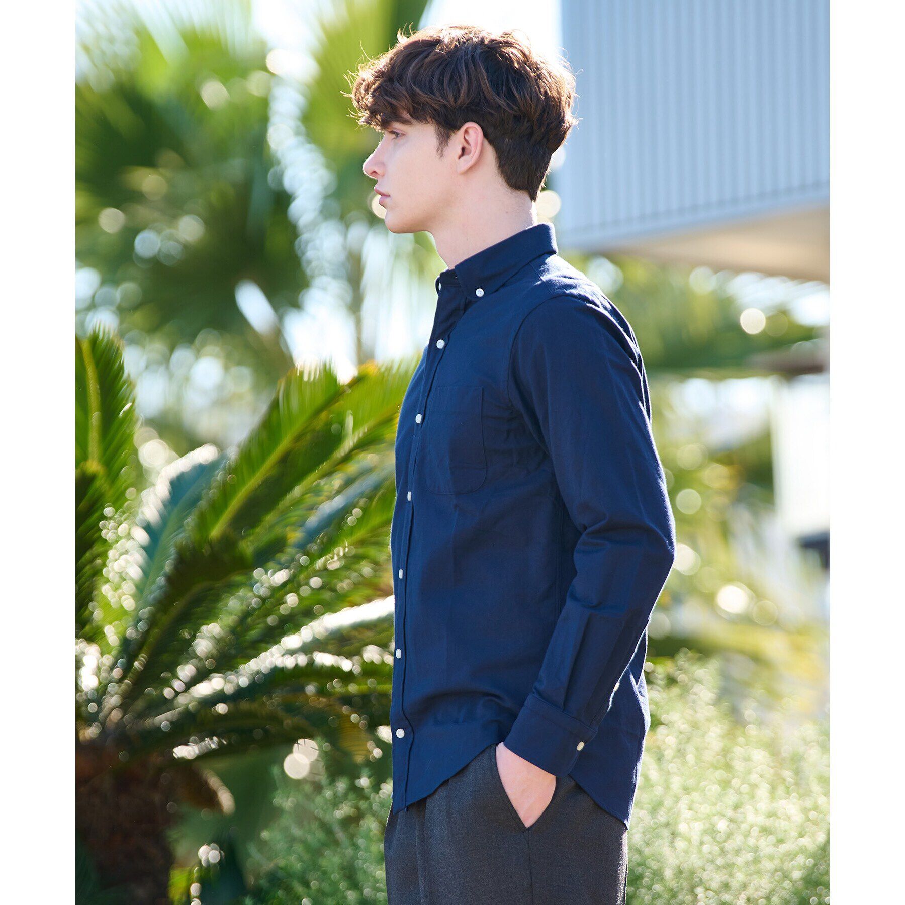 DRESSTERIOR「オックスフォード ラウンドカラーシャツ」|シャツ・ブラウス|