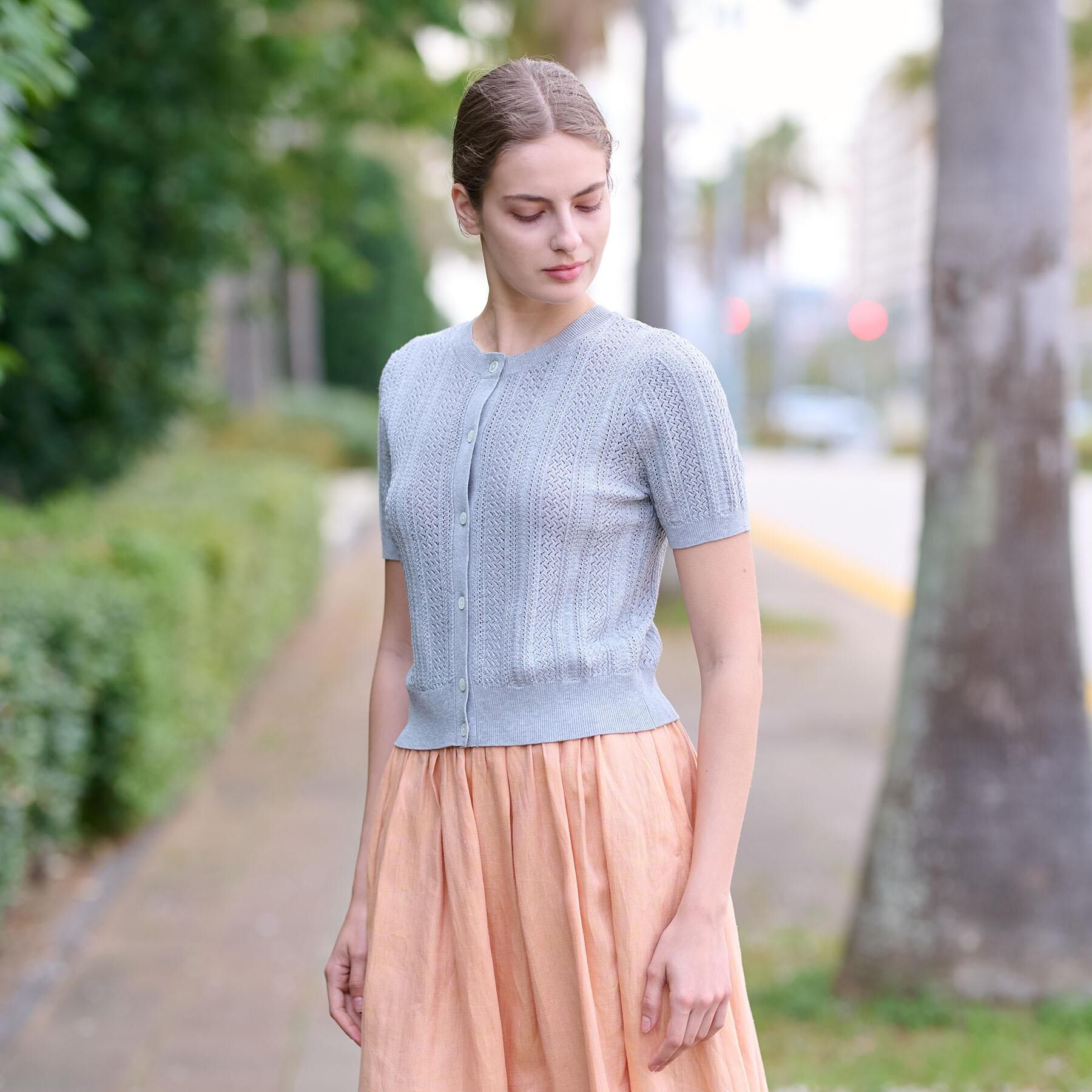 DRESSTERIOR「【前後2WAY/ショート丈】2WAYレースニット」|ニット・セーター|