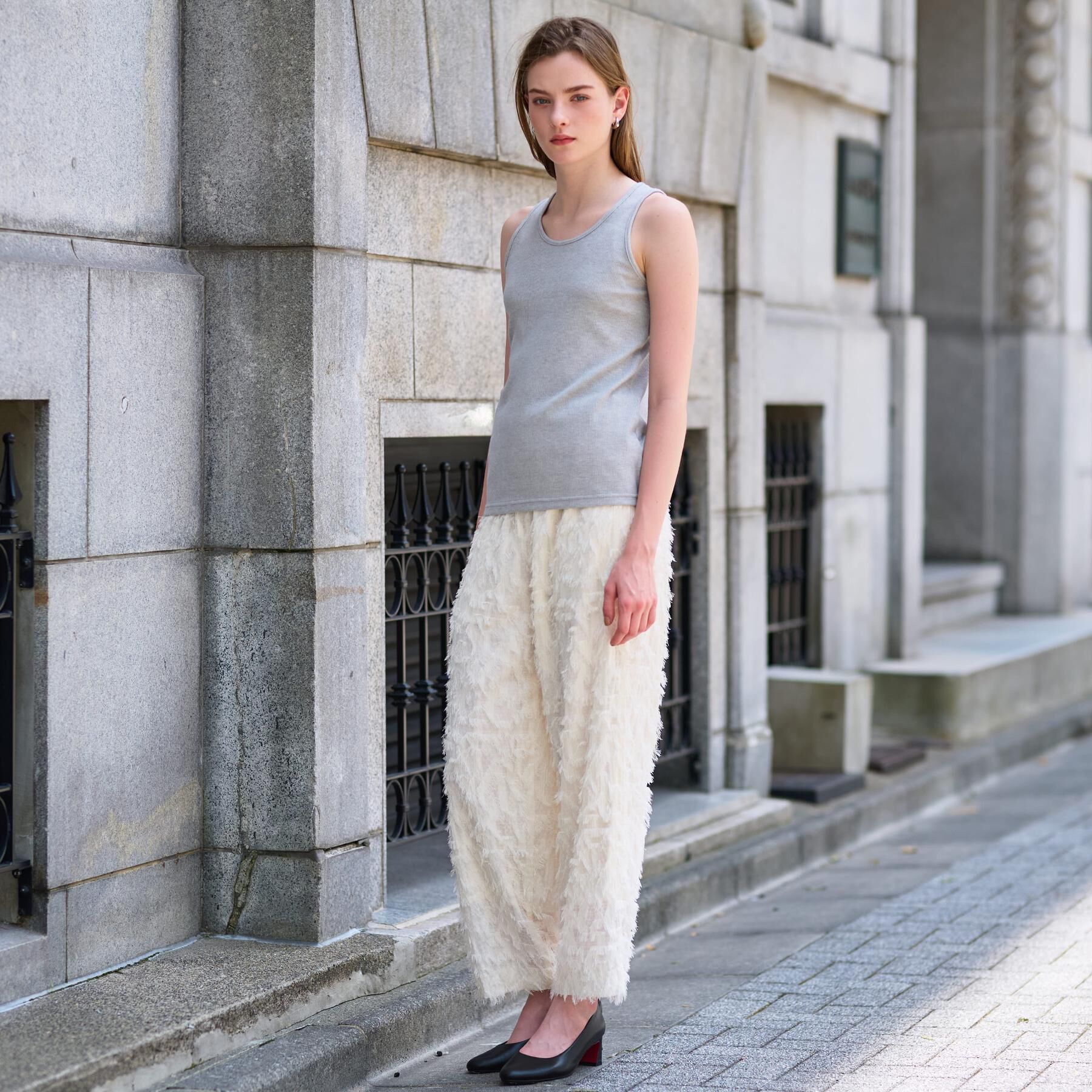 DRESSTERIOR「ラメテレコレギュラータンクトップ」|キャミソール|