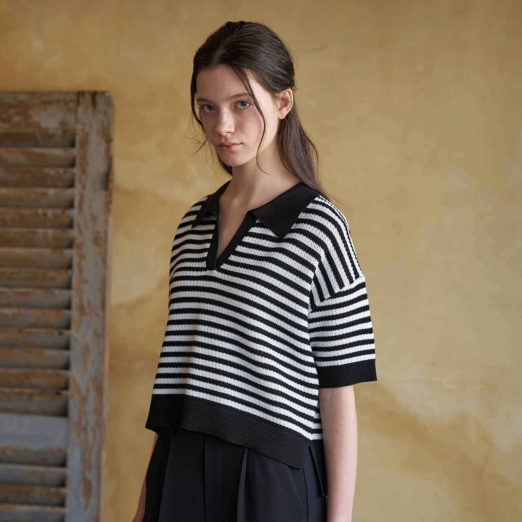 DRESSTERIOR「ウォッシャブルスキッパークロップドニット」|ニット・セーター|