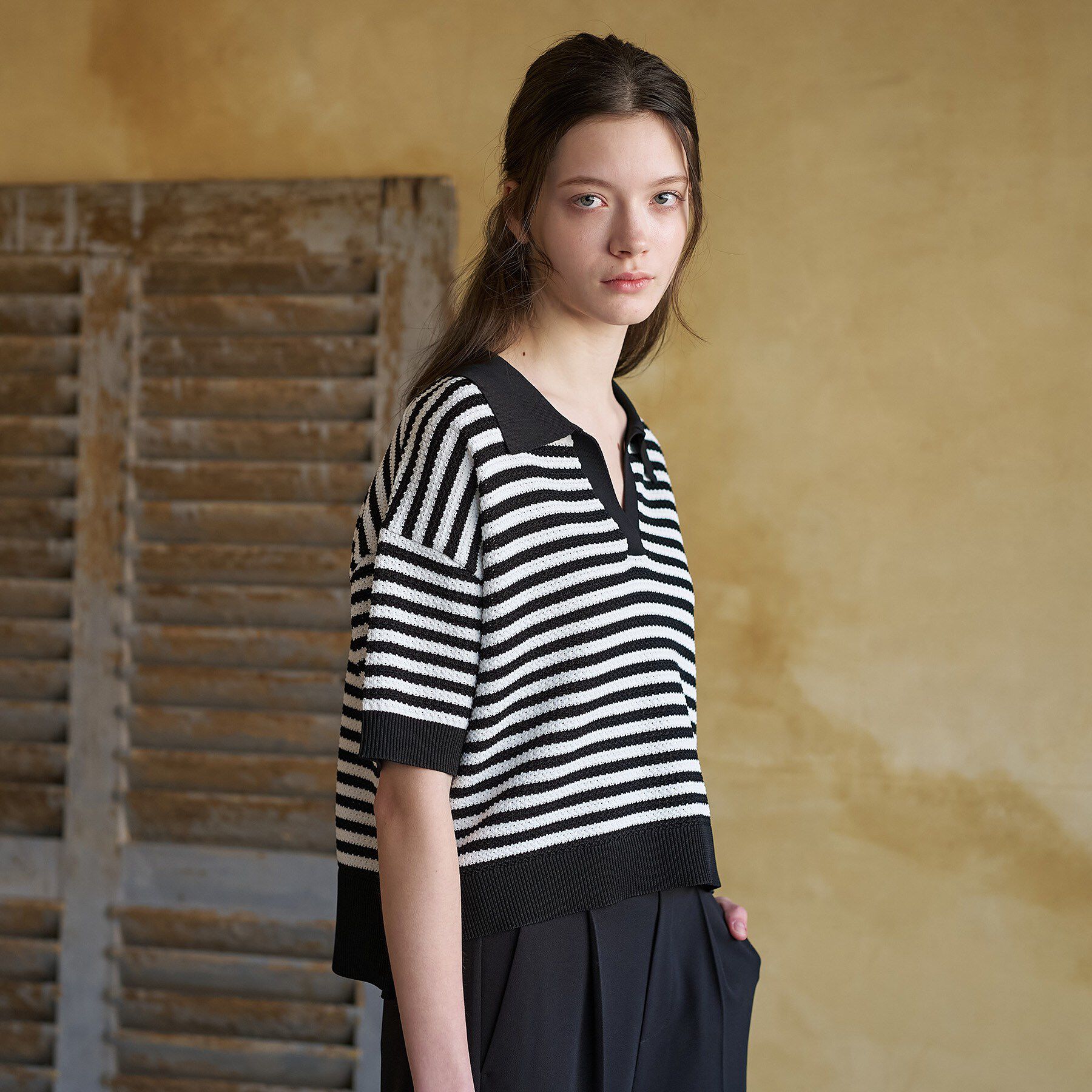 DRESSTERIOR「ウォッシャブルスキッパークロップドニット」|ニット・セーター|