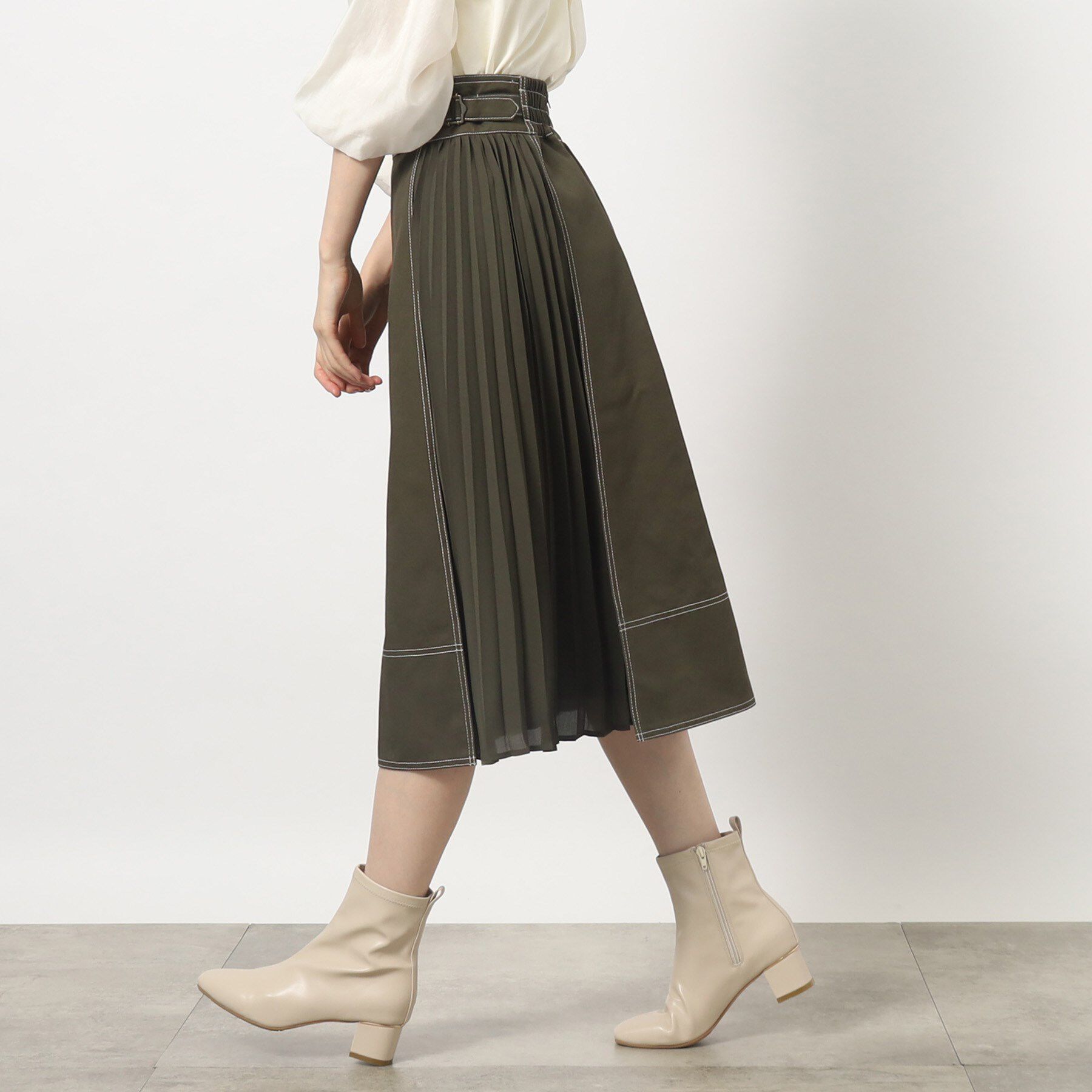 grove「グローブ人気のスカート！デニムサイドプリーツスカート」|スカート|