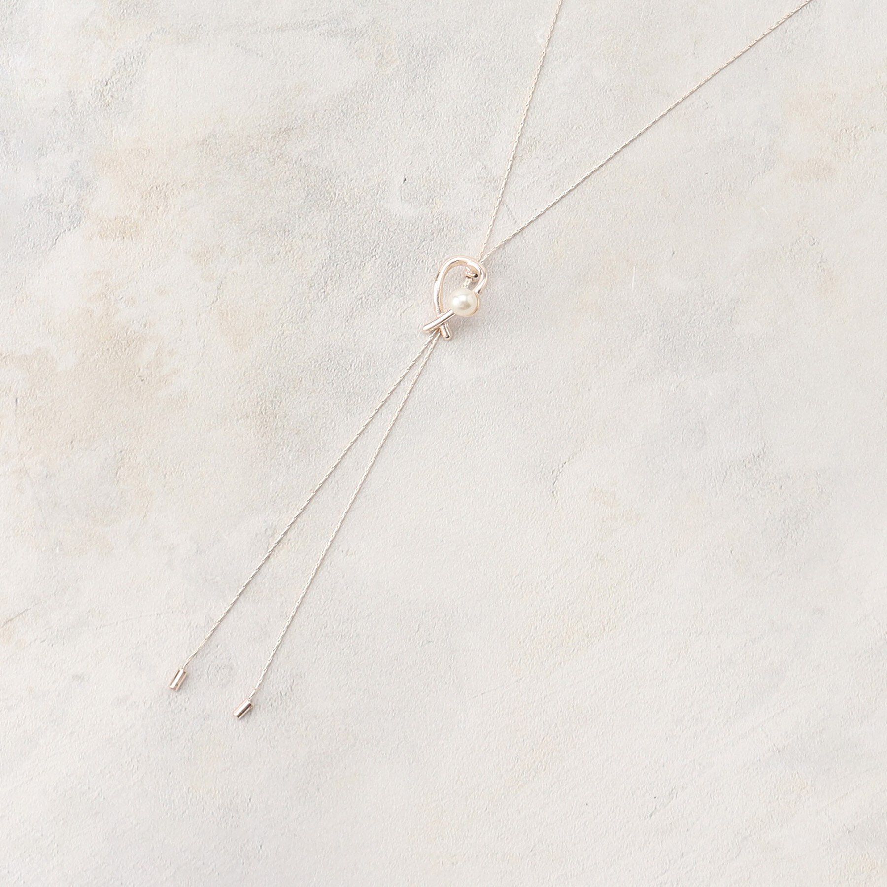 grove「パール調メタルスライドネックレス」|ネックレス|ピンクシルバー(00