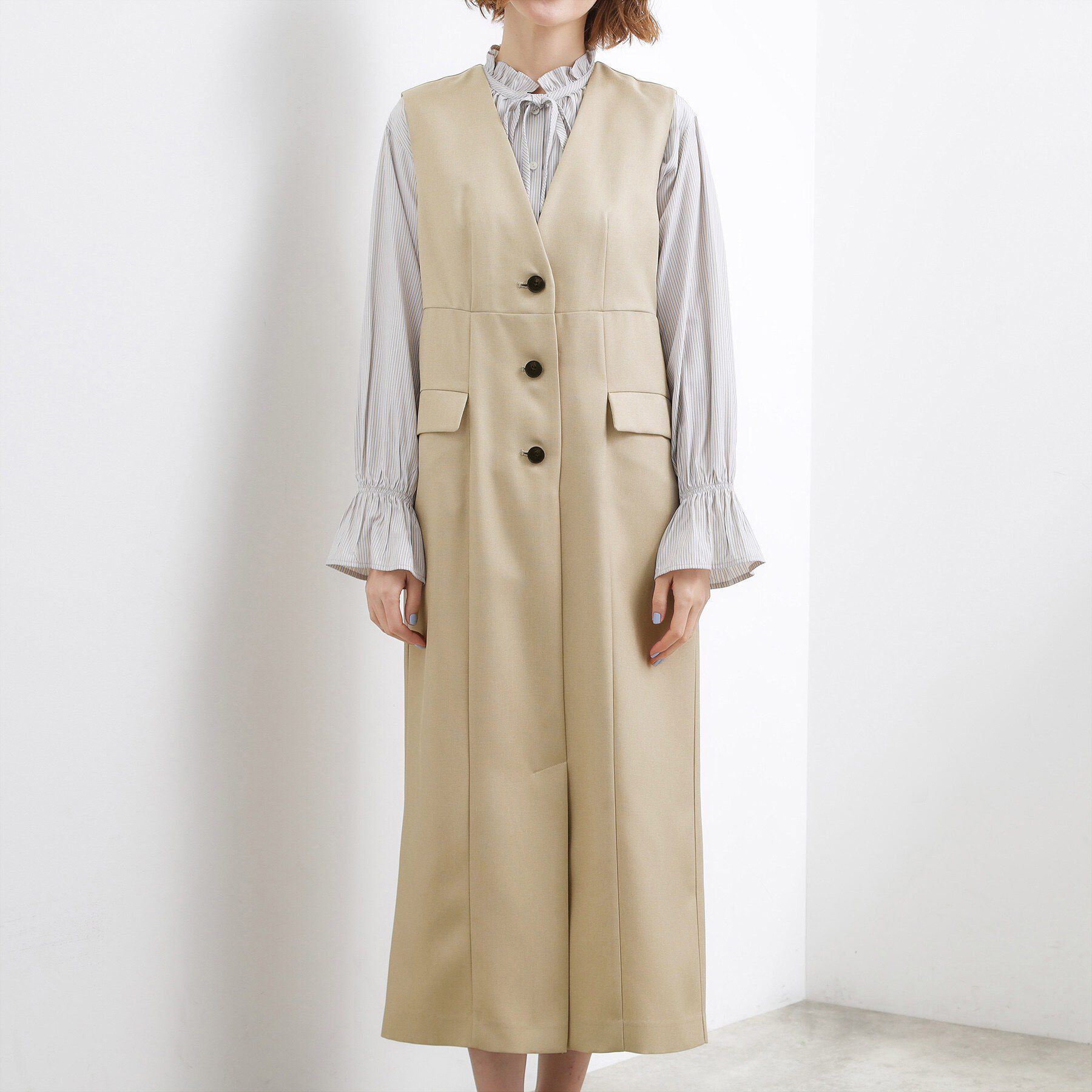 grove「【一枚着／ジレ】着回しできるトレンチライクジャンドレ」|ワンピース|