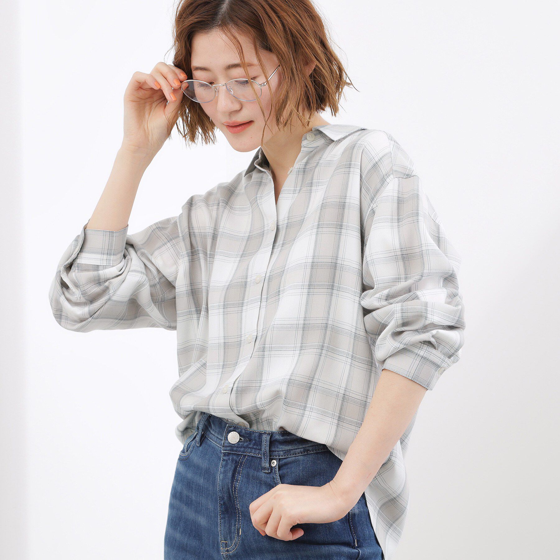 grove「【大人の抜け感】オンブレーチェックシャツ」|シャツ・ブラウス|