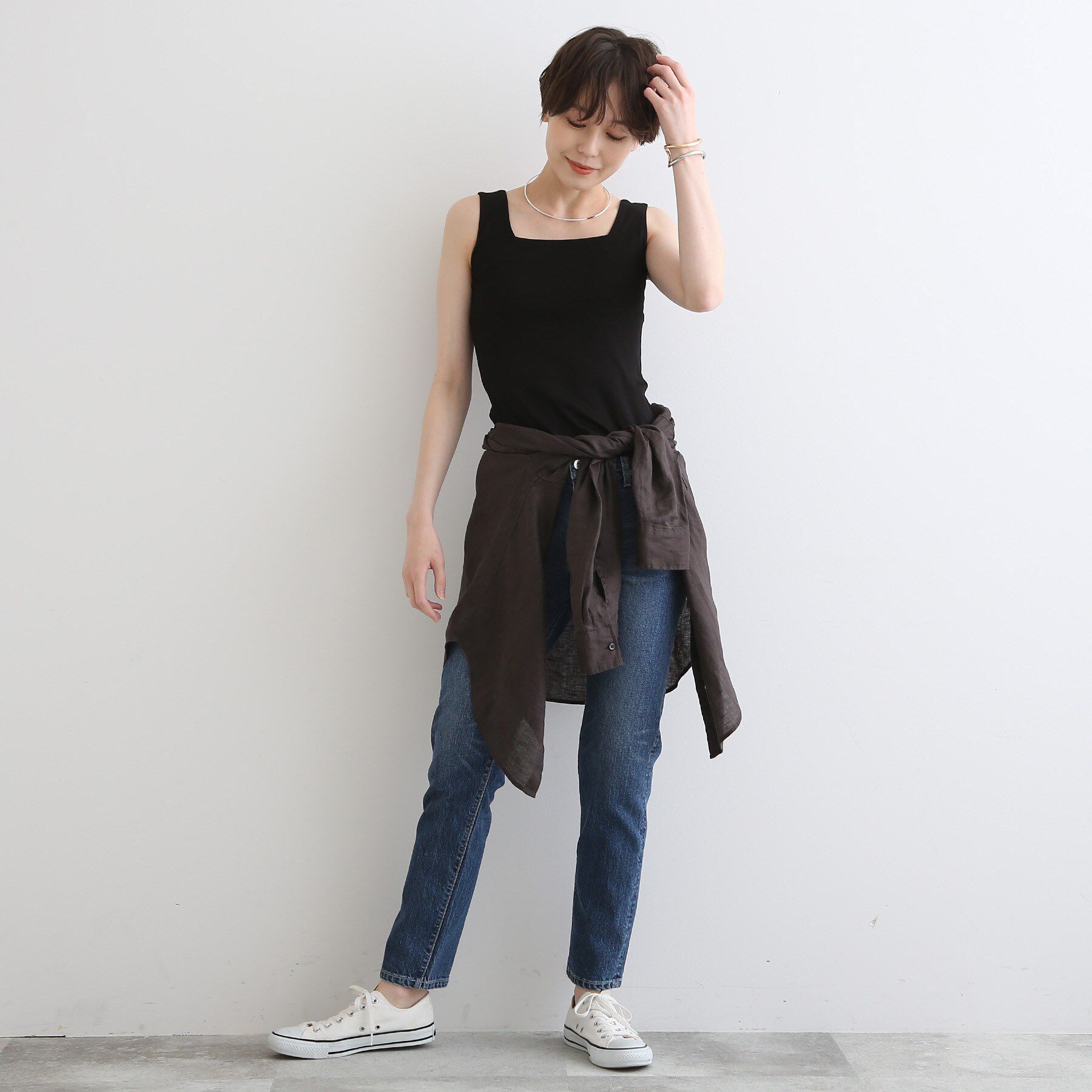 INDIVI「【日本製】ビスチェインナータンクトップ」|キャミソール|