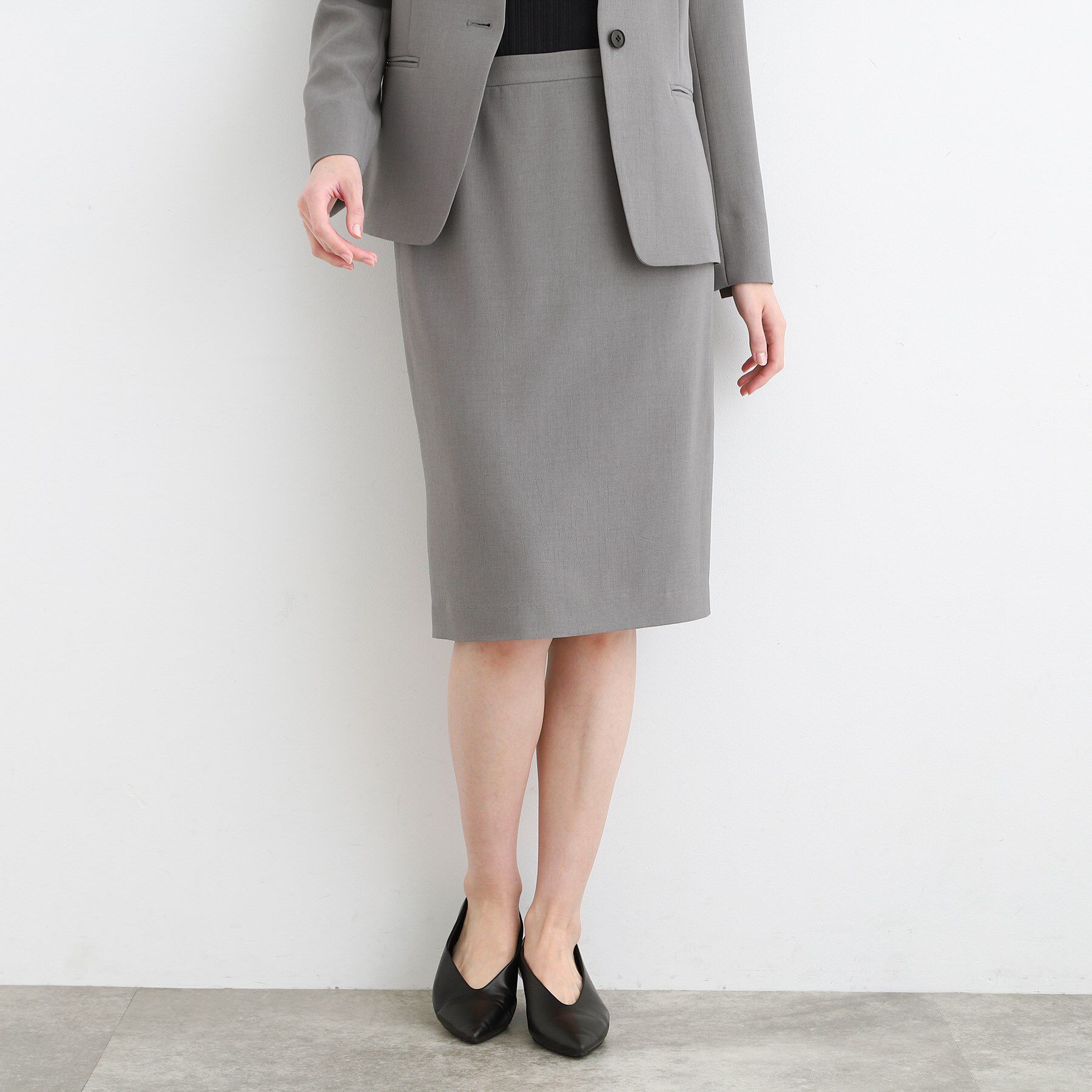 INDIVI「【定番スーツ／UVケア／イージーケア／洗える】ウール調ストレートスカート」|スーツ|