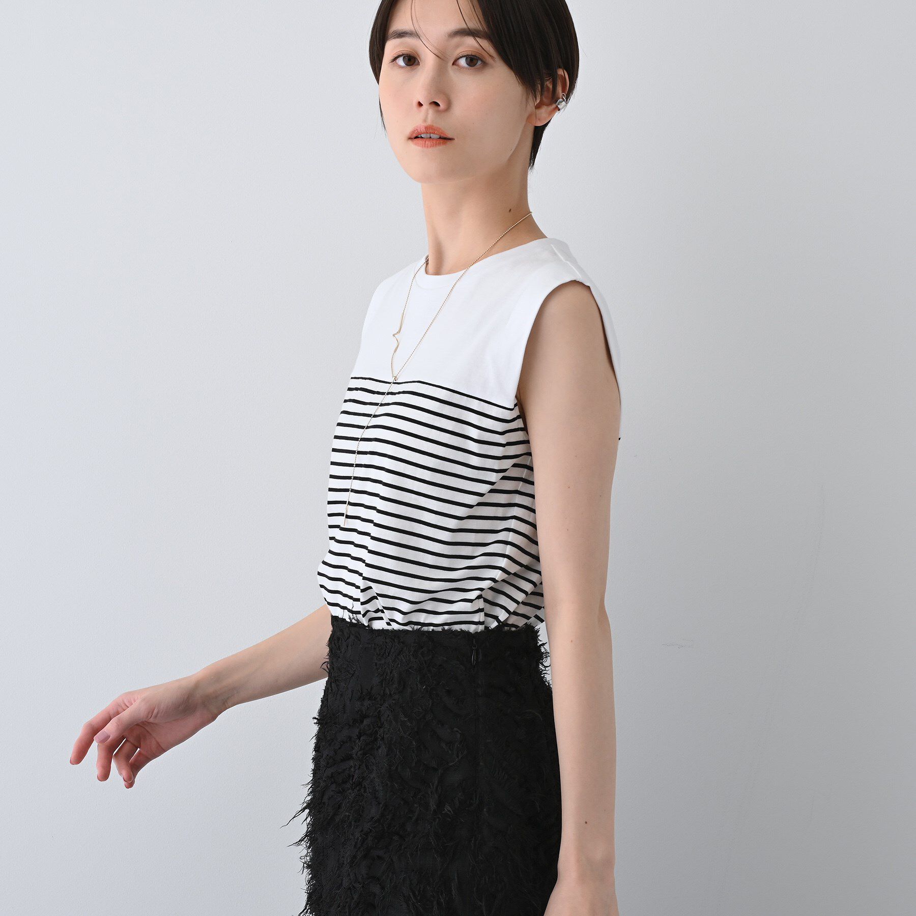 INDIVI「【洗える】きれいめノースリーブトップス」|Tシャツ・カットソー|