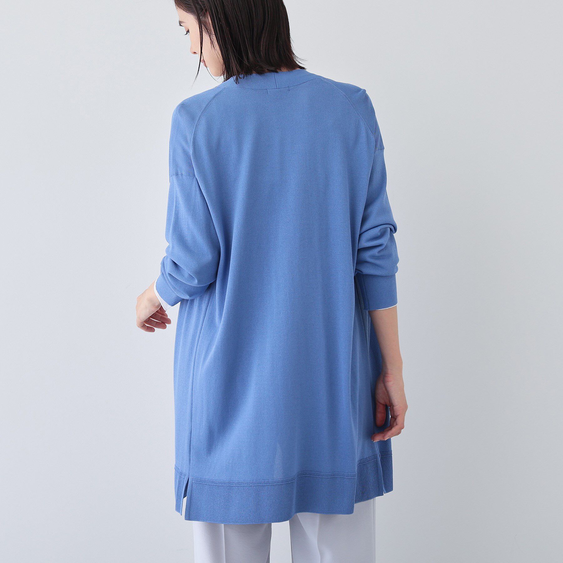 INDIVI「【洗える／肌触り◎】ミニマムデザイン ニットカーディガン」|カーディガン|